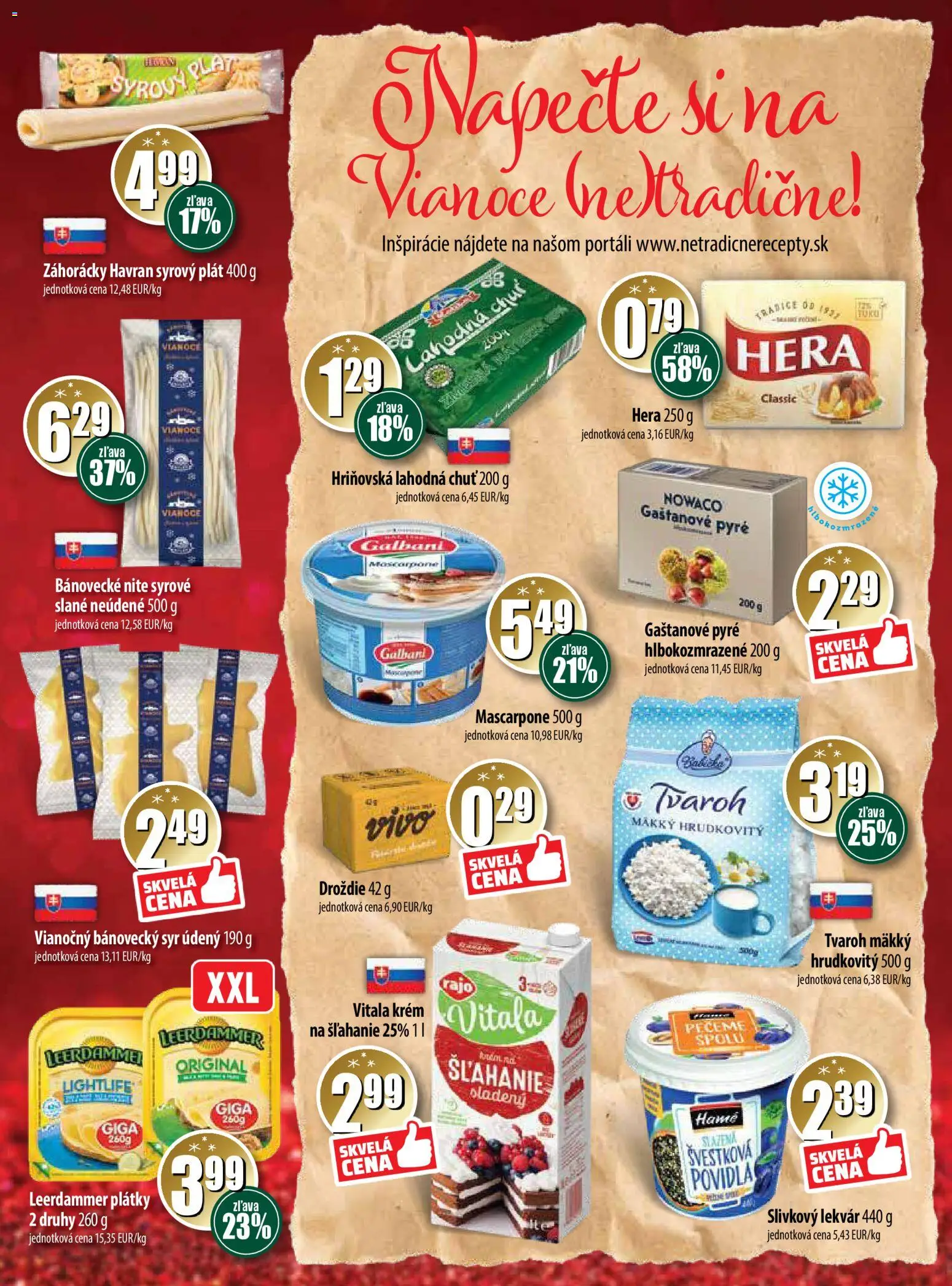 Nové COOP Jednota akcie – leták je platný od 13.11.2025 | Strana: 3 | Produkty: Syr, Tvaroh, Mascarpone, Hera