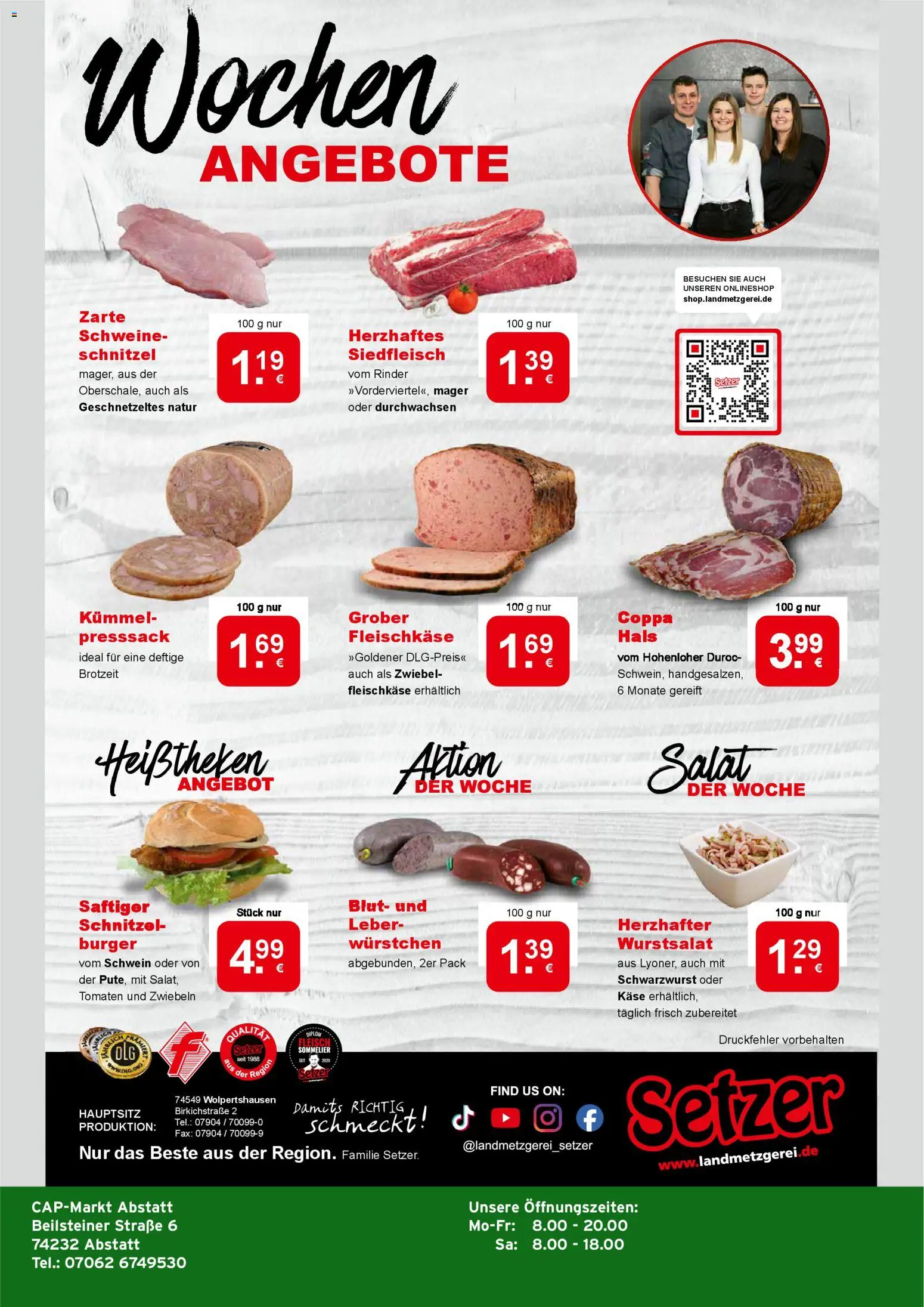 CAP Markt Prospekt – gültig ab 17.11.2025 | Seite: 4 | Produkte: Käse, Burger, Schnitzel, Fleisch