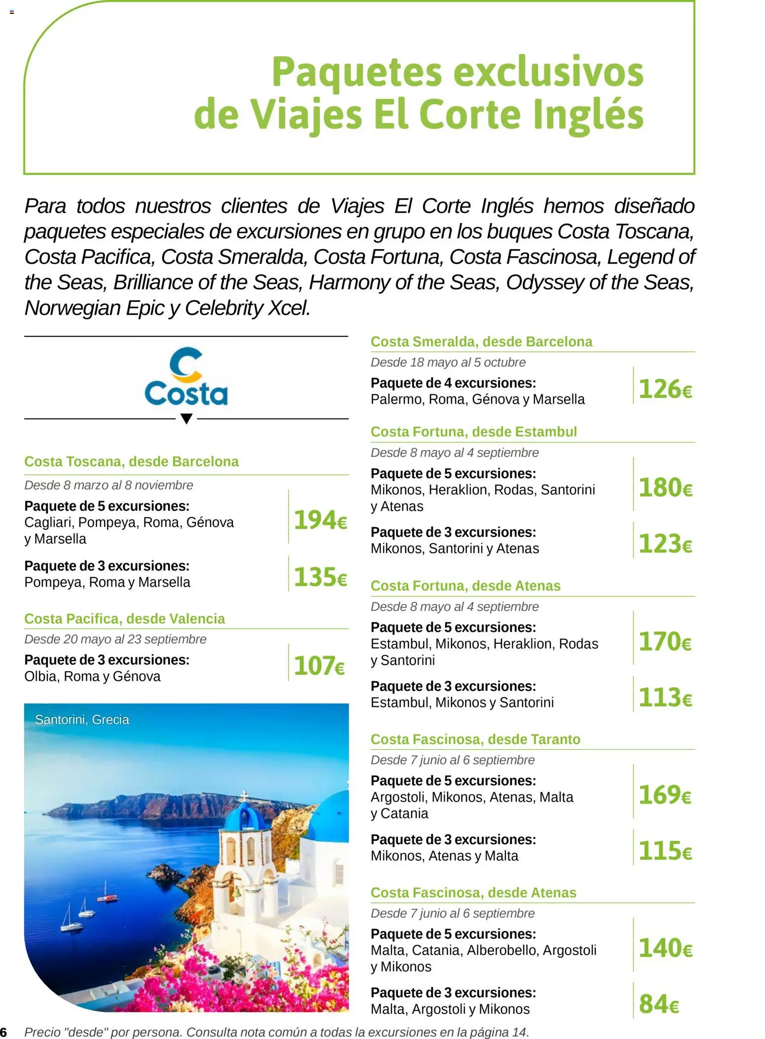 Viajes El Corte Inglés Excursiones Cruceros │ válido desde el 18.03.2026 | Página: 6