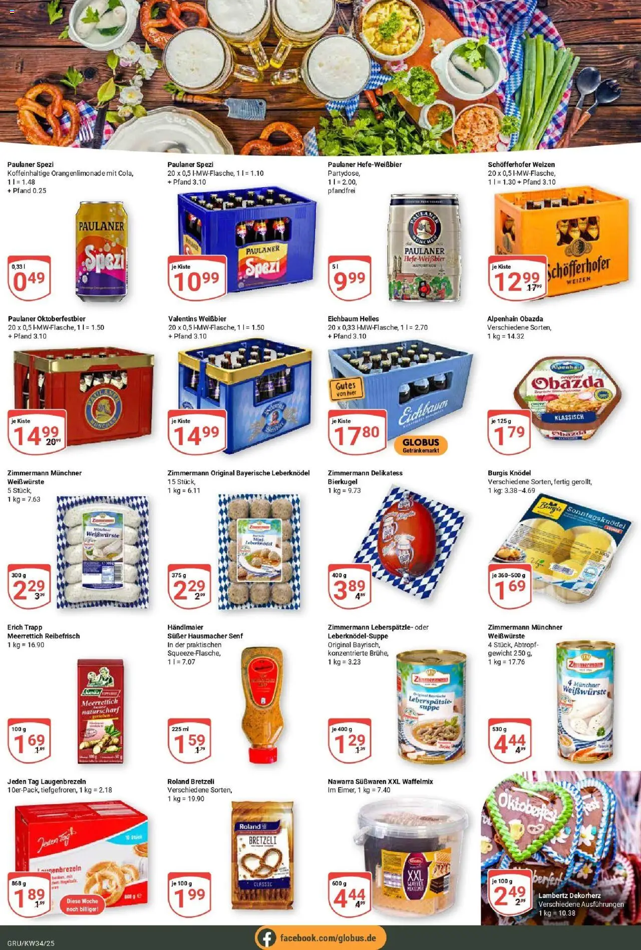 Globus prospekt Grünstadt	 - gültig ab dem 17.08.2025 | Seite: 20 | Produkte: Gewicht, Weißbier, Paulaner spezi, Paulaner