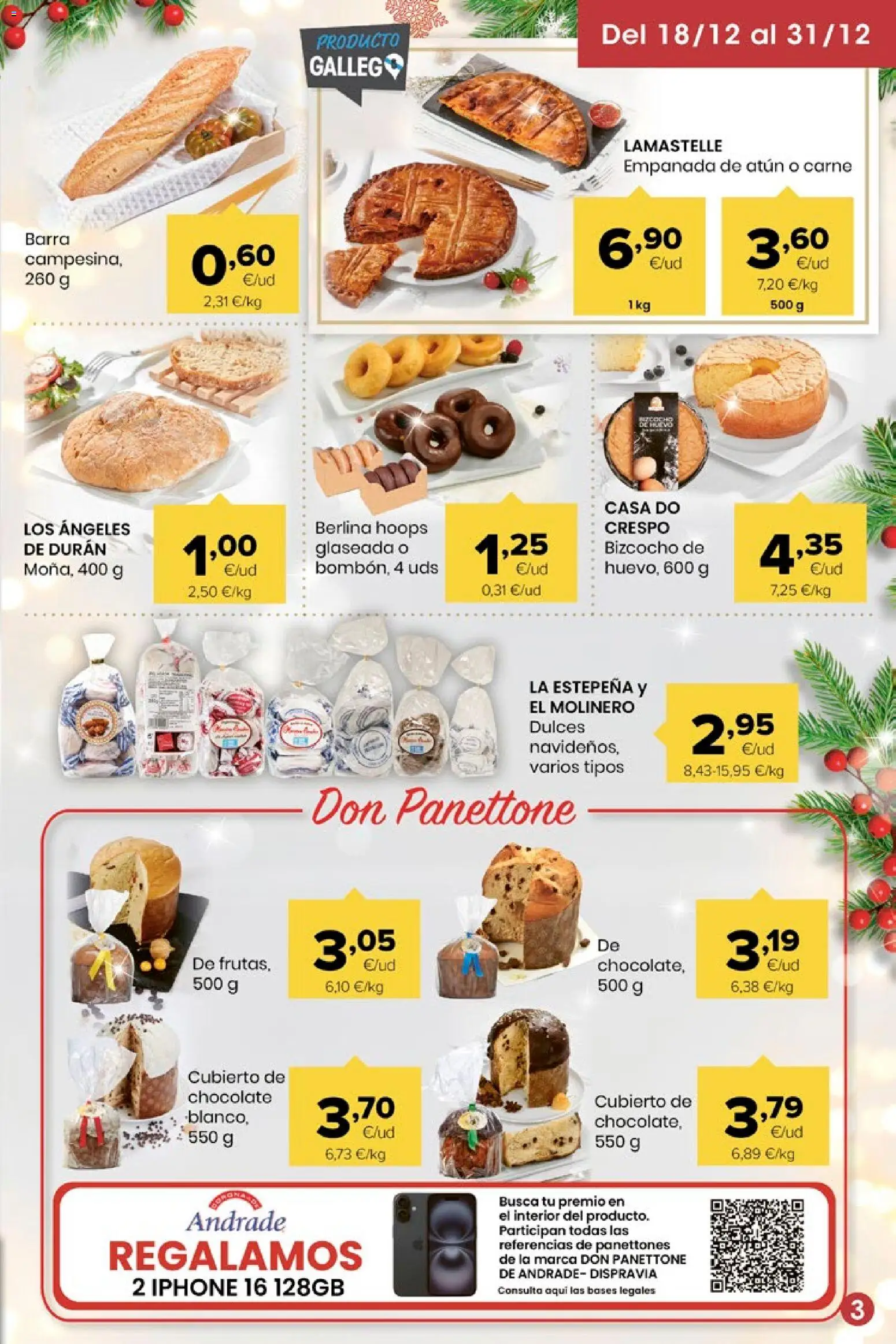 Eroski - Miramos por ti │ válido desde el 18.12.2025 | Página: 3 | Productos: Chocolate, Bizcocho, Iphone