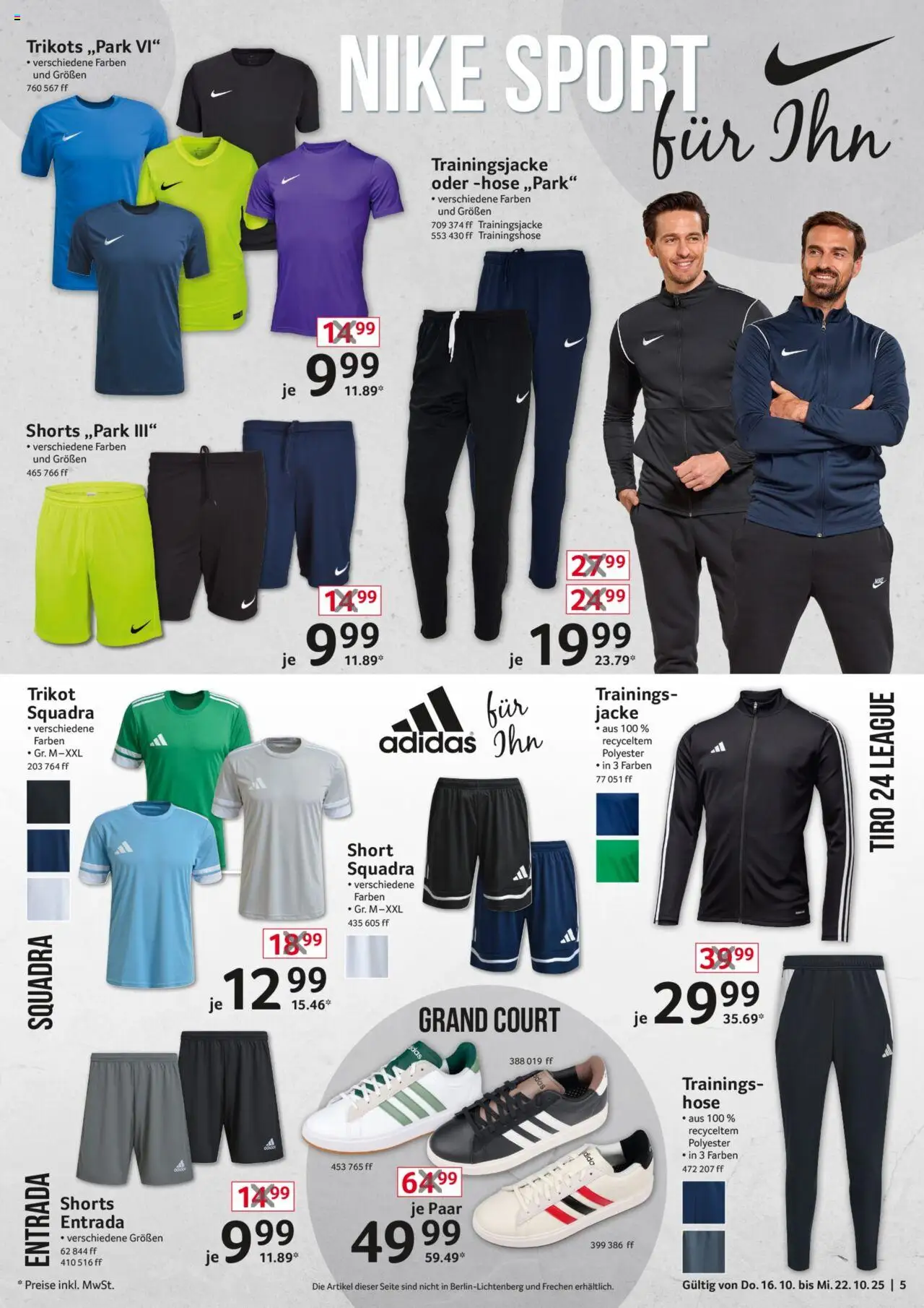 Selgros  Non Food – gültig ab 16.10.2025 | Seite: 5 | Produkte: Trainingsjacke, Trainingshose, Jacke, Hose