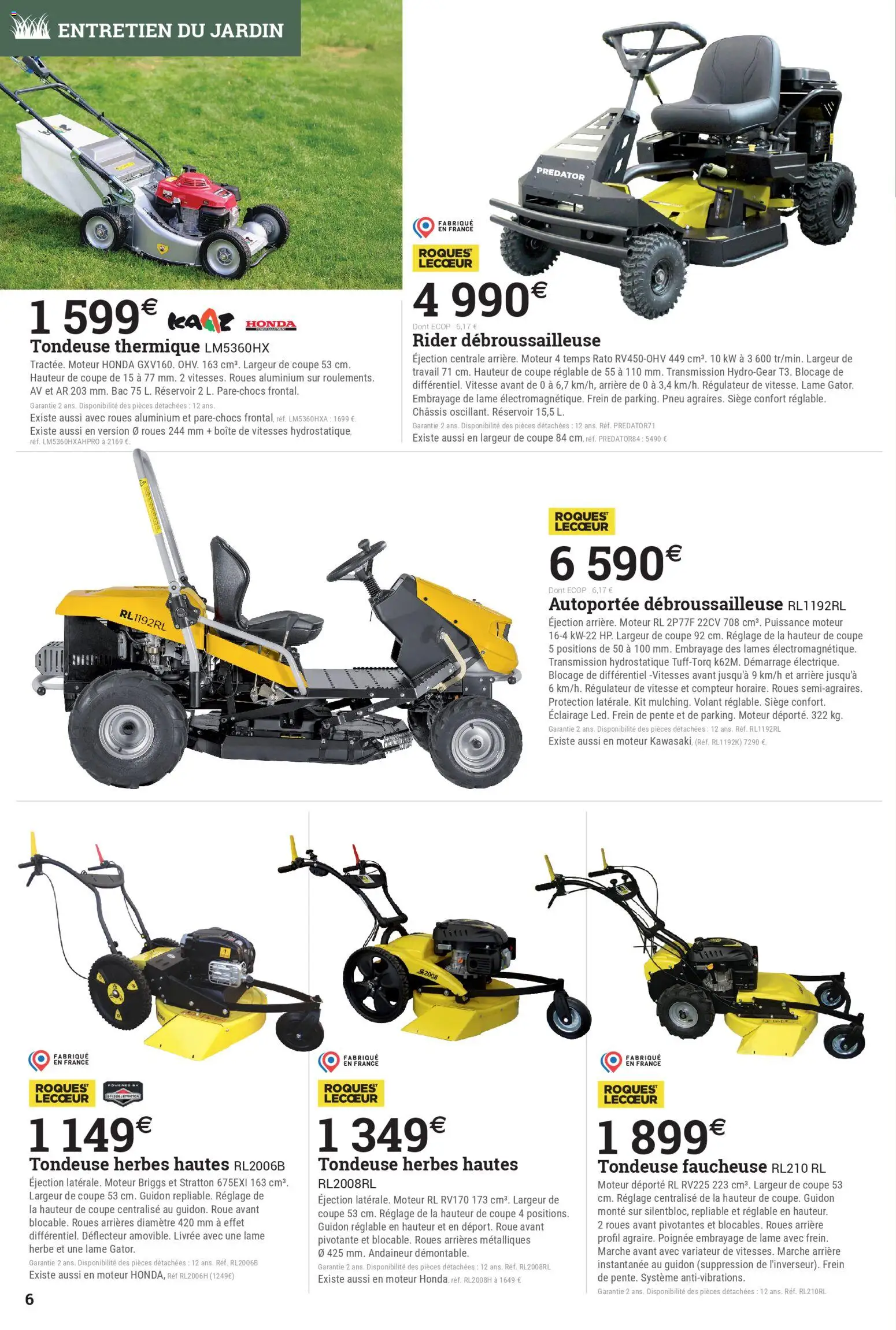 {H1} | Page: 6 | Produits: Débroussailleuse, Tondeuse