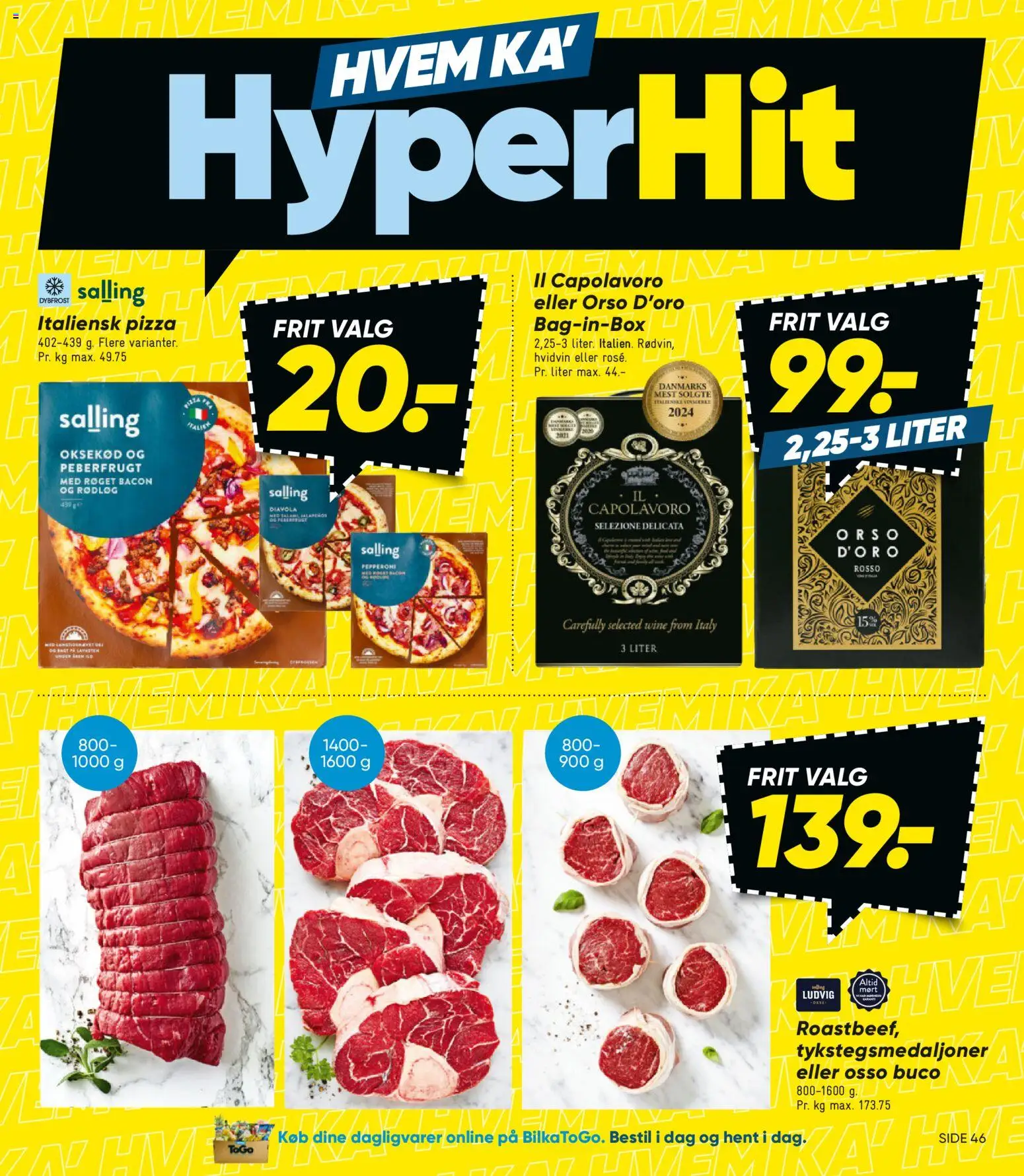 Bilka tilbudsavis – gyldig fra 16.01.2026 | Side: 3 | Produkter: Pizza, Oksekød, Rødløg, Bacon