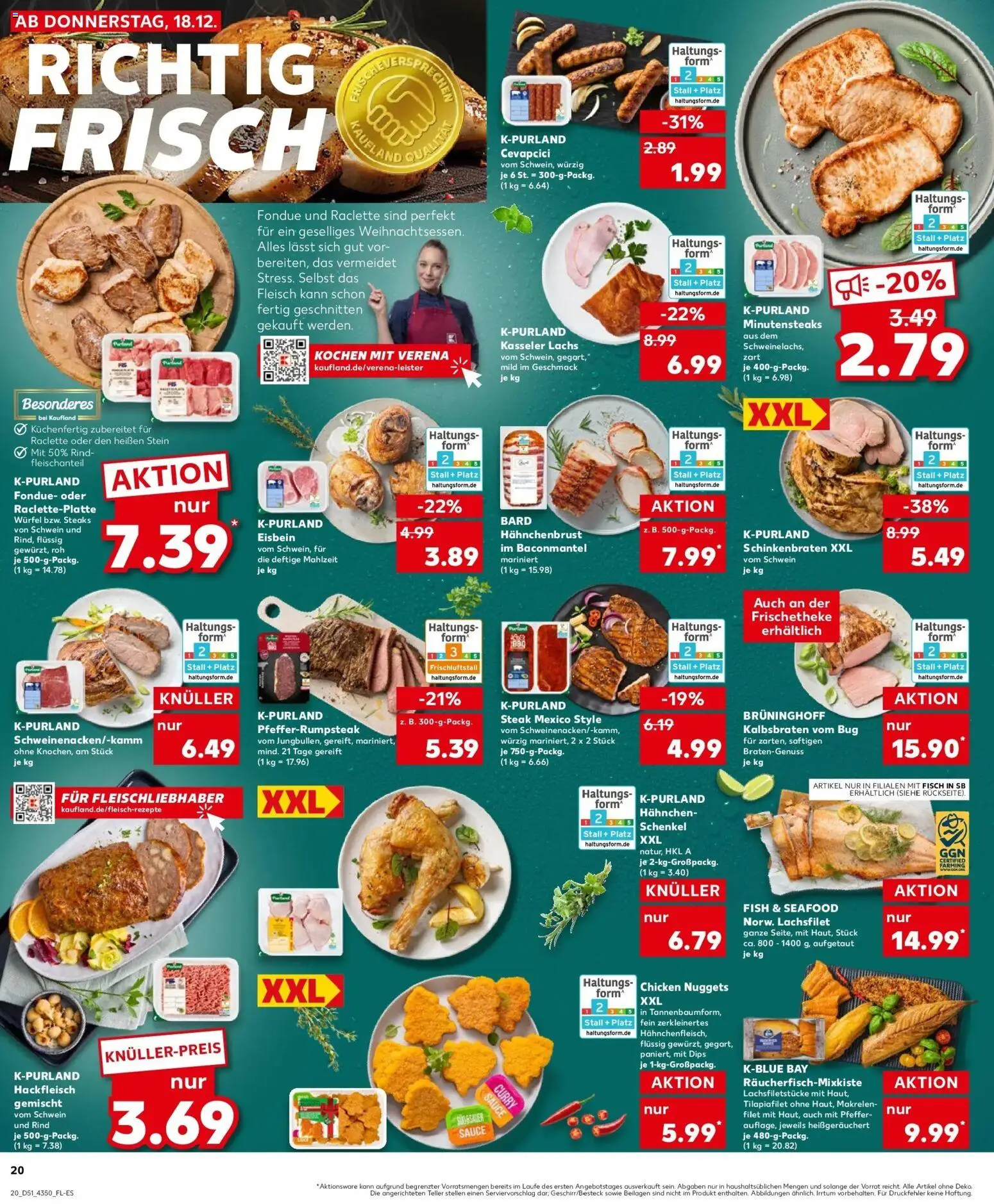 Kaufland prospekt Chemnitz	 – gültig ab 22.12.2025 | Seite: 20 | Produkte: Cevapcici, Lachs, Raclette, Fleisch