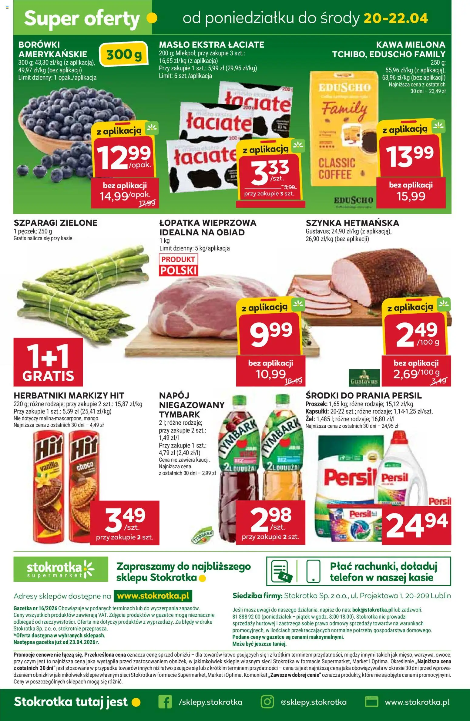Stokrotka gazetka od 16.04.2026 | Strona: 50 | Produkty: Szparagi, Herbatniki, Masło, Kawa