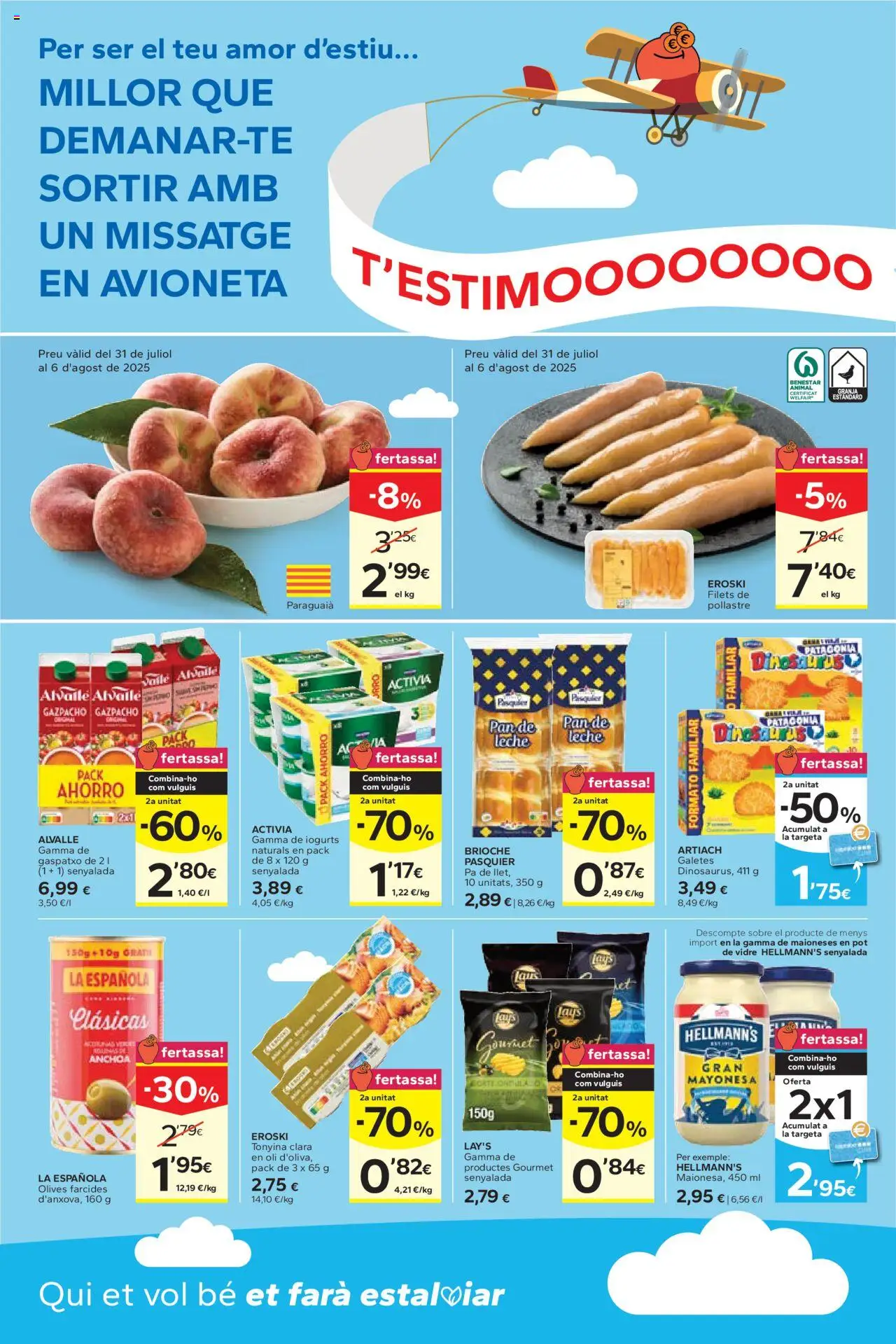 Caprabo - Provincia de Barcelona │ válido desde el 31.07.2025 | Página: 2 | Productos: Leche, Pan, Gazpacho, Οθόνη προβολής