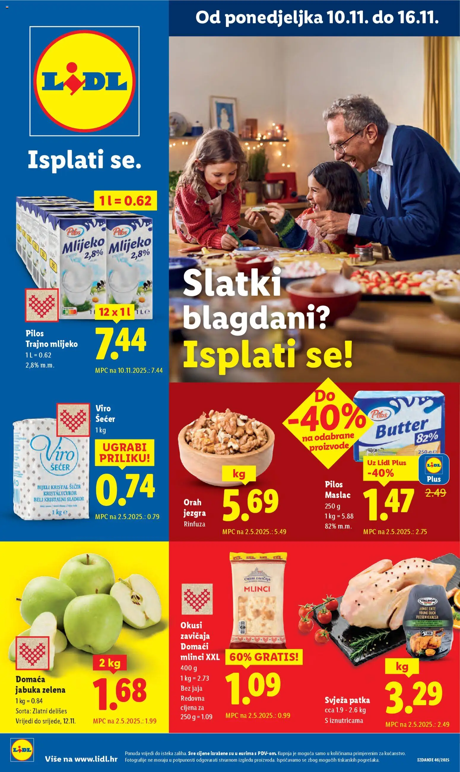 Lidl katalog | vrijedi od 10.11.2025 | Stranica: 1 | Proizvodi: Mlijeko, Jaja, Trajno mlijeko, Orah