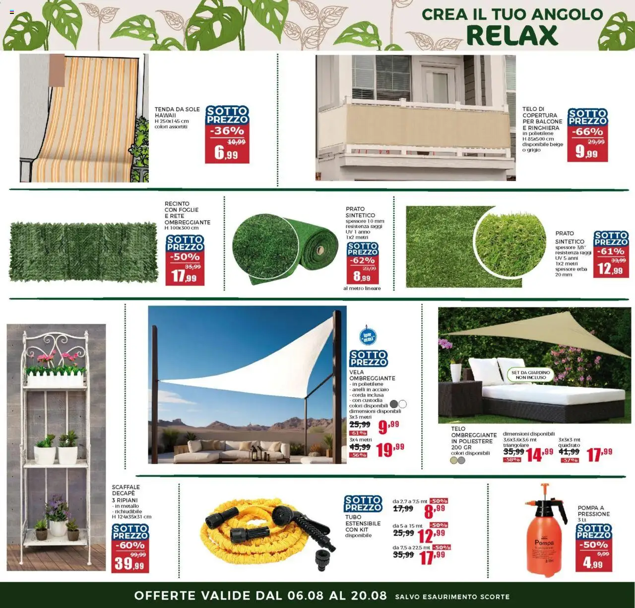 Volantino Happy Casa del 06.08.2025 | Pagina: 17 | Prodotti: Tenda da sole, Tenda, Tubo, Set da giardino