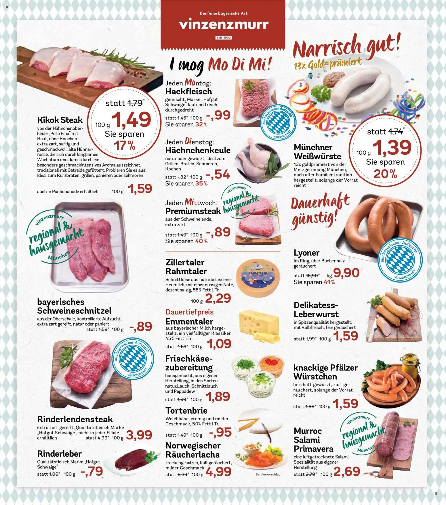 AEZ Prospekt 	 – gültig ab 16.02.2026 | Seite: 5 | Produkte: Milch, Räucherlachs, Getreide, Frischkase