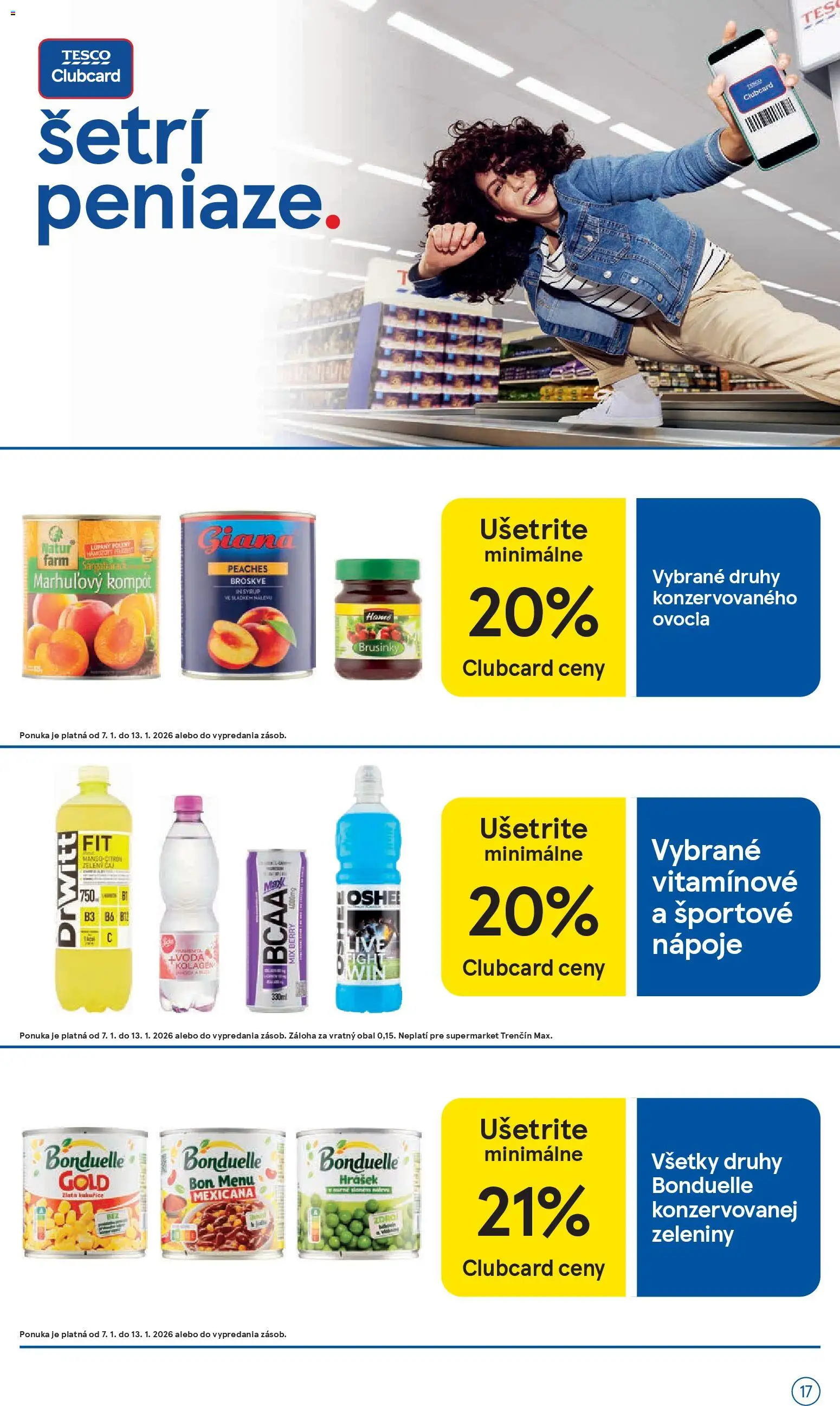 Nové Tesco akcie – leták je platný od 07.01.2026 | Strana: 17 | Produkty: Čaj, Kolagén, Voda