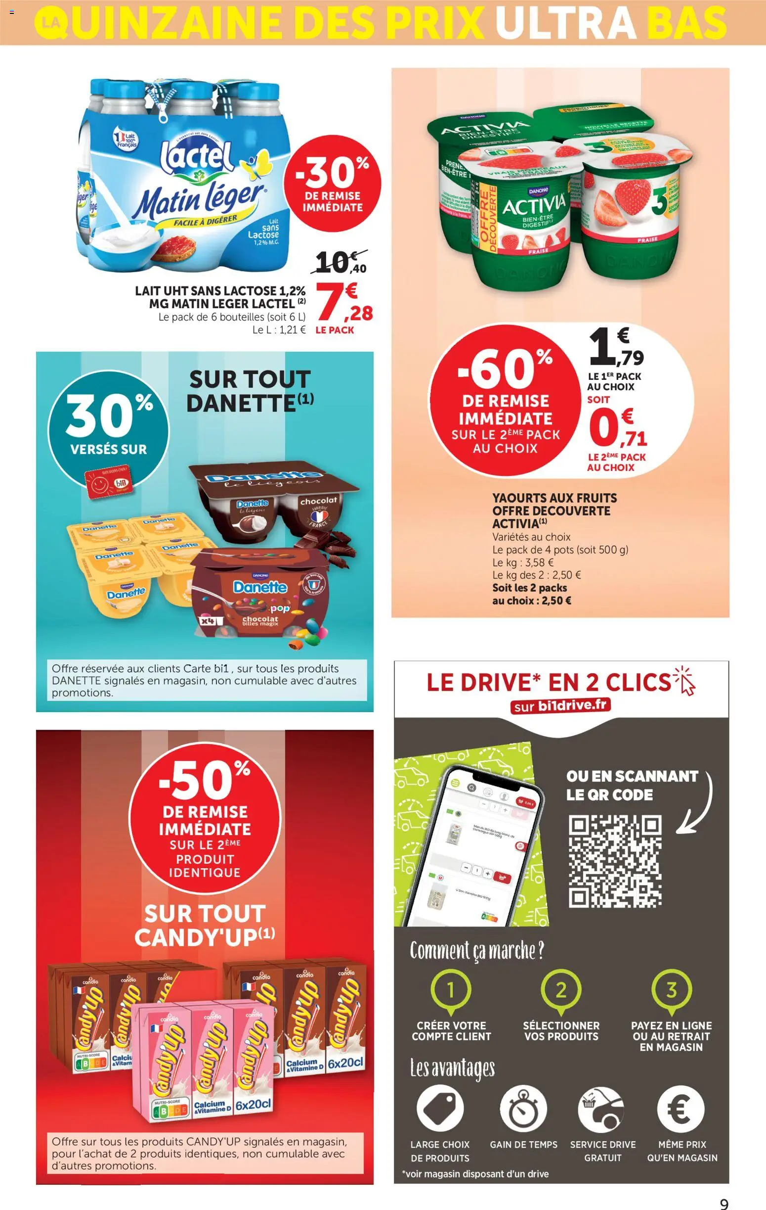 {H1} | Page: 9 | Produits: Yaourts, Fraise, Lait, Chocolat