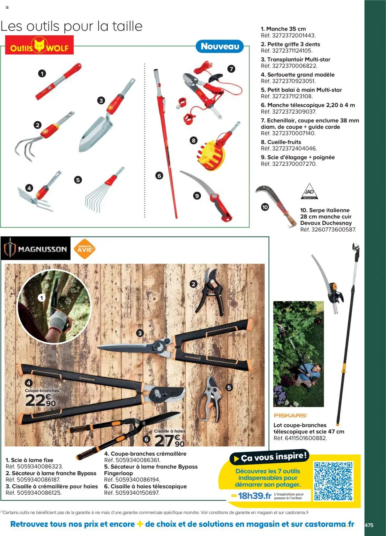 {H1} | Page: 475 | Produits: Mais, Balai, Sécateur