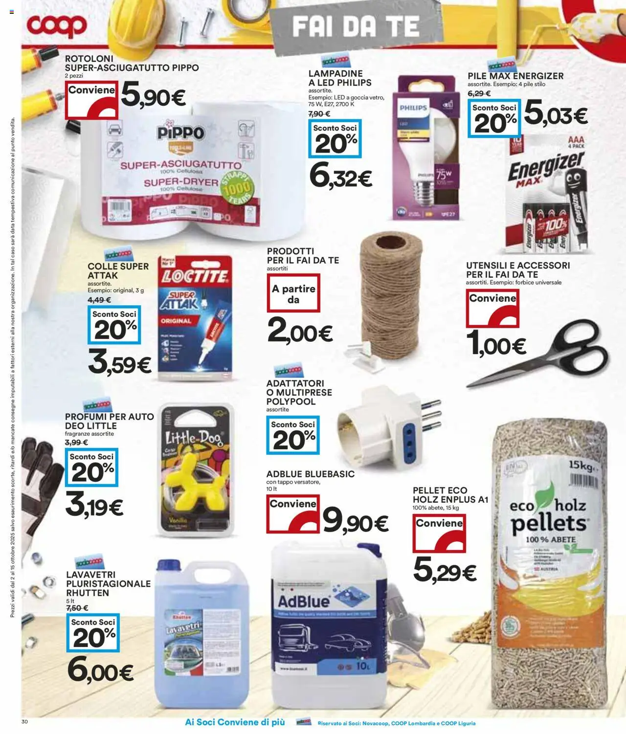 Volantino COOP del 02.10.2025 | Pagina: 30 | Prodotti: Pile, Pellet, Tè, Forbice