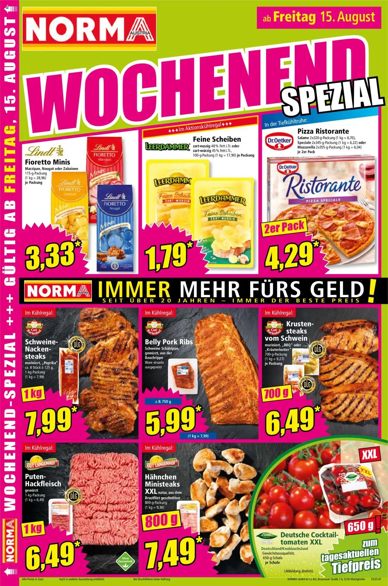 Norma Flugblatt gültig ab 11.08.2025 | Seite: 16 | Produkte: Pizza, Tomaten