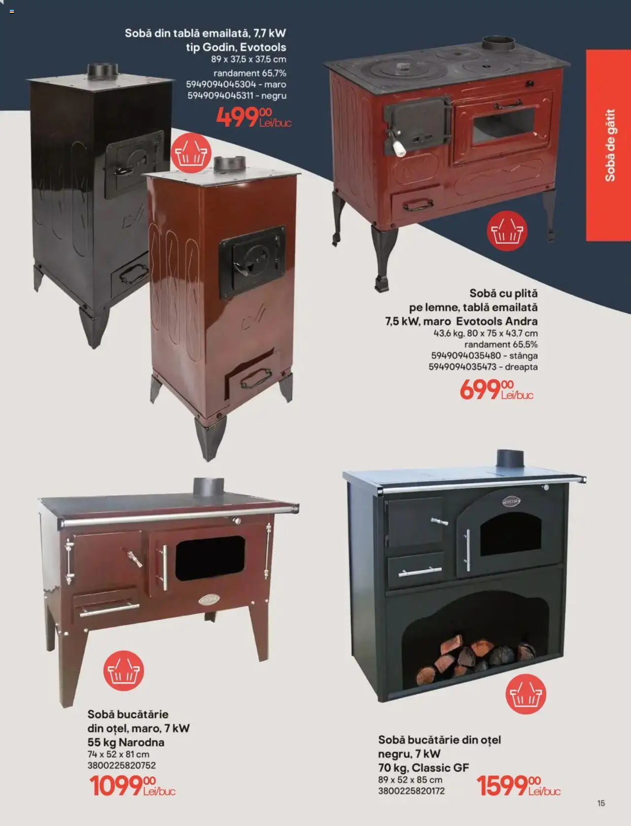 Brico Depot catalog - Încălzire – valabil de la 01.11.2024 | Pagină: 15 | Produse: Plită, Tablă, Sobă, Bucătărie
