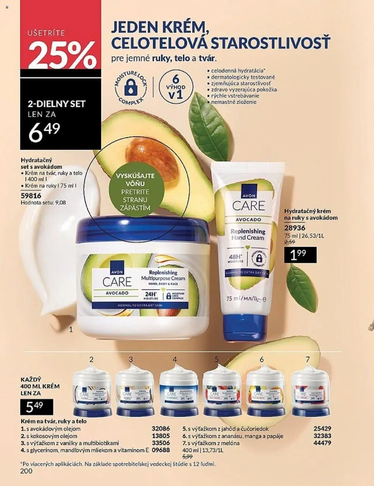 Nové Avon akcie – leták je platný od 01.10.2025 | Strana: 200 | Produkty: Krém na ruky, Krém