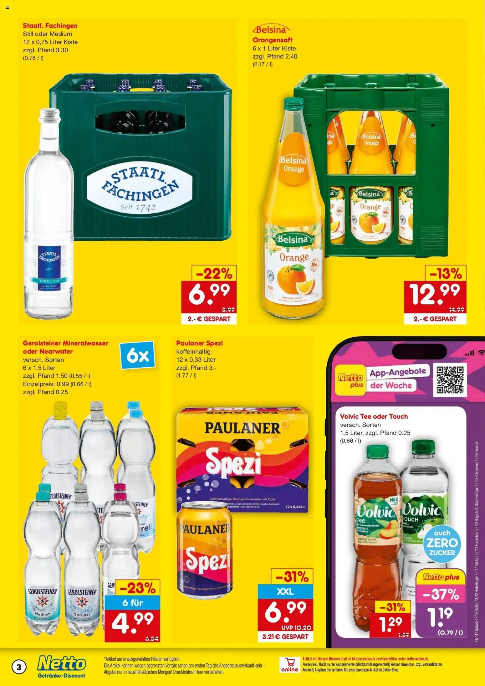 Netto Marken-Discount Prospekt Herbertingen	 – gültig ab 30.03.2026 | Seite: 3 | Produkte: Zucker, Volvic, Paulaner, Gerolsteiner