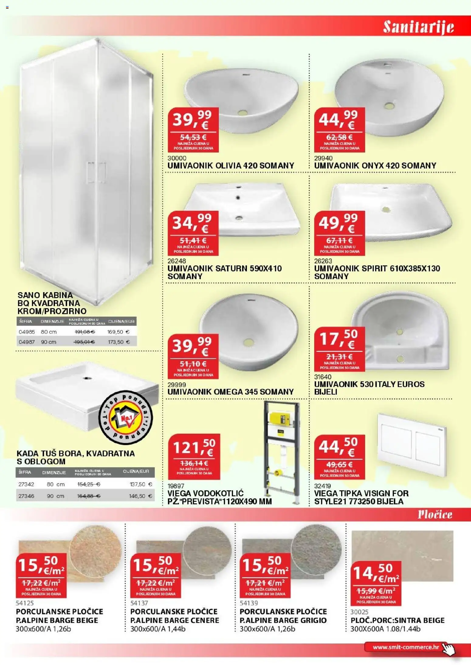 Smit Commerce katalog | vrijedi od 15.03.2026 | Stranica: 7 | Proizvodi: Umivaonik, Tuš, Pločice, Vodokotlić