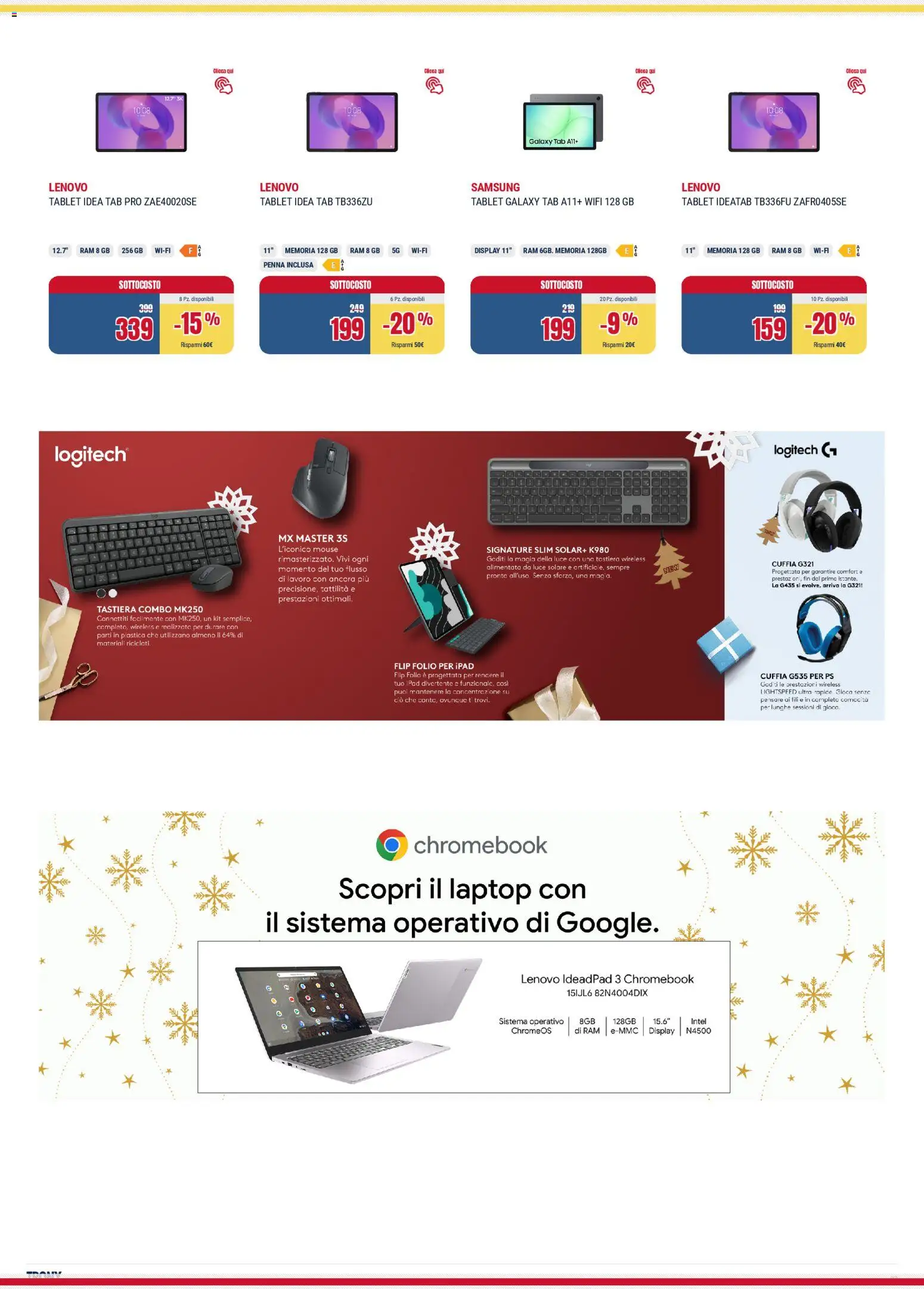 Volantino Trony del 13.12.2025 | Pagina: 2 | Prodotti: Tablet, Mouse, Gioco, Luce solare