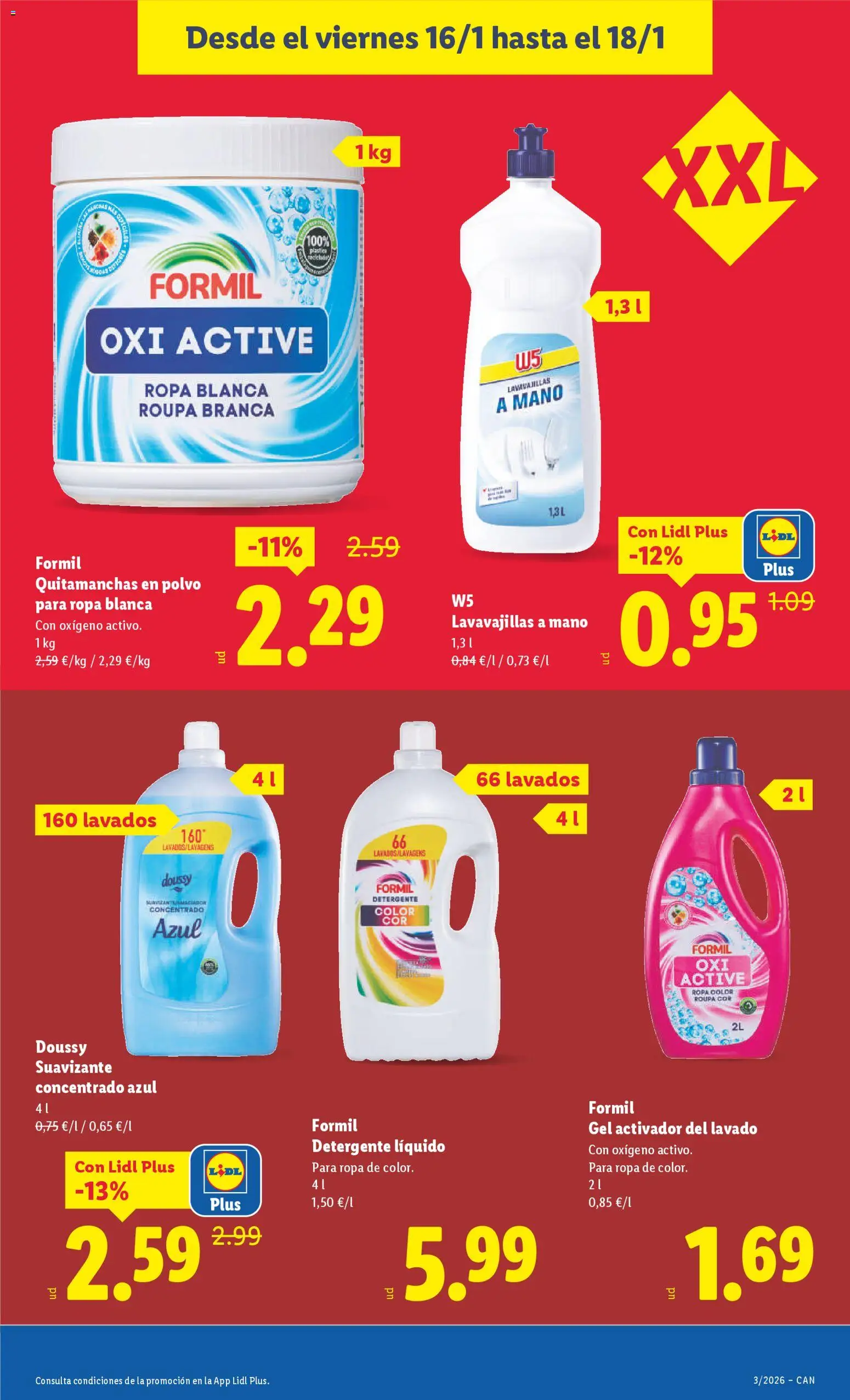Lidl -Canarias │ válido desde el 12.01.2026 | Página: 23 | Productos: Polvo, Quitamanchas, Detergente líquido, Σαλιάρα