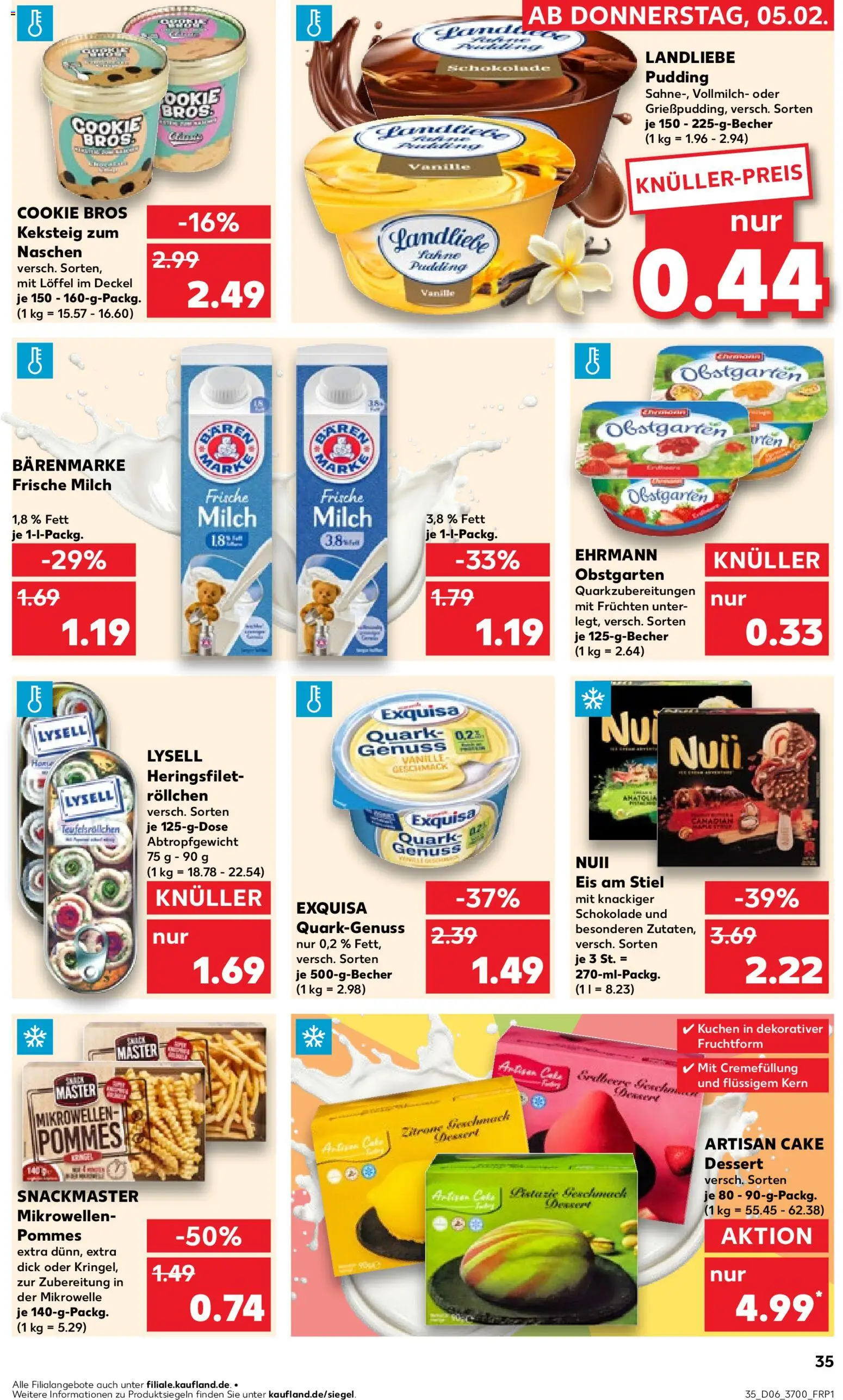 Kaufland prospekt Rostock	 – gültig ab 05.02.2026 | Seite: 35 | Produkte: Mikrowelle, Pudding, Exquisa, Kuchen