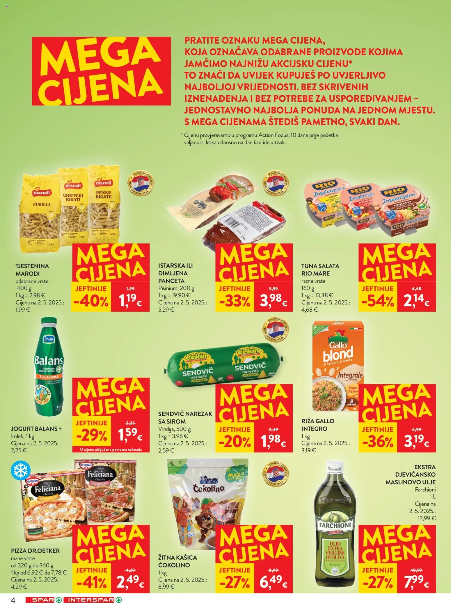 Spar katalog | vrijedi od 21.01.2026 | Stranica: 4 | Proizvodi: Rio Mare, Pizza, Narezak, Panceta