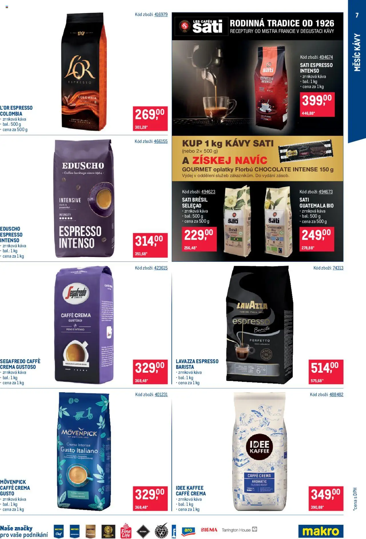 Makro leták - Měsíc kávy od 10.09.2025 | Strana: 7 | Produkty: Káva, Crema, Zrnková káva, Oplatky