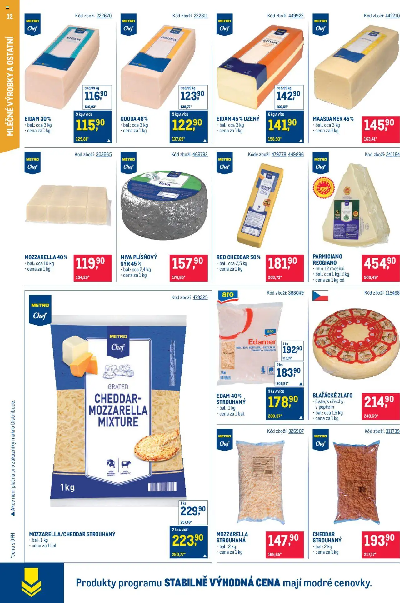 Makro leták - Gastronomie od 24.09.2025 | Strana: 12 | Produkty: Gouda, Sýr, Mozzarella, Cheddar
