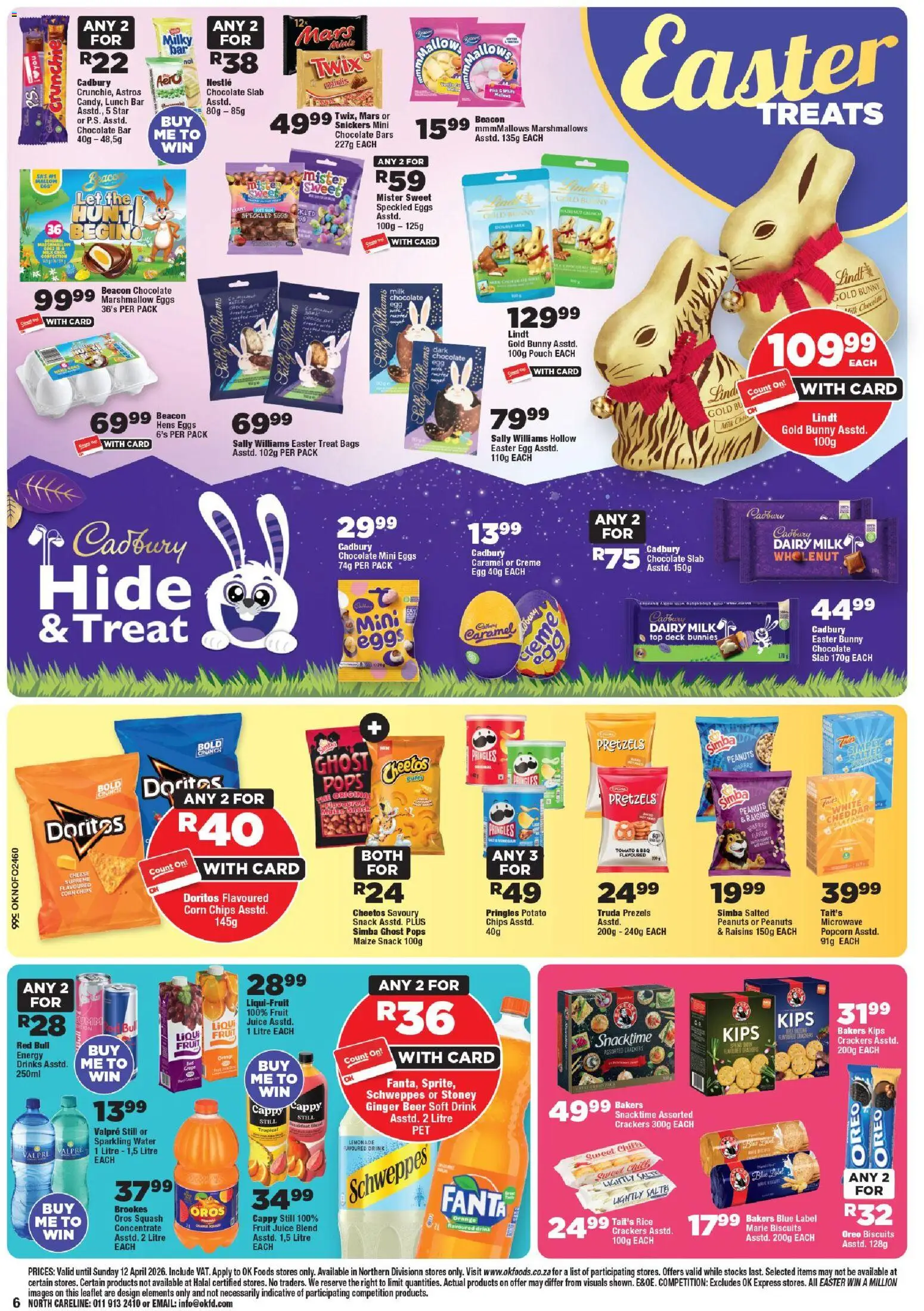 New OK Foods catalogue – valid from 25.03.2026 | Page: 6 | Products: Beer, Rice, Water, Fruit