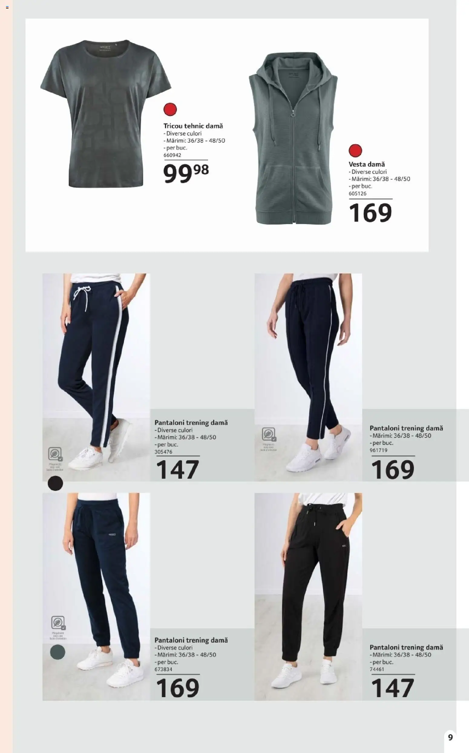 Noul catalog Selgros – valabil de la 20.03.2026 | Pagină: 9 | Produse: Trening, Tricou, Vestă, Pantaloni