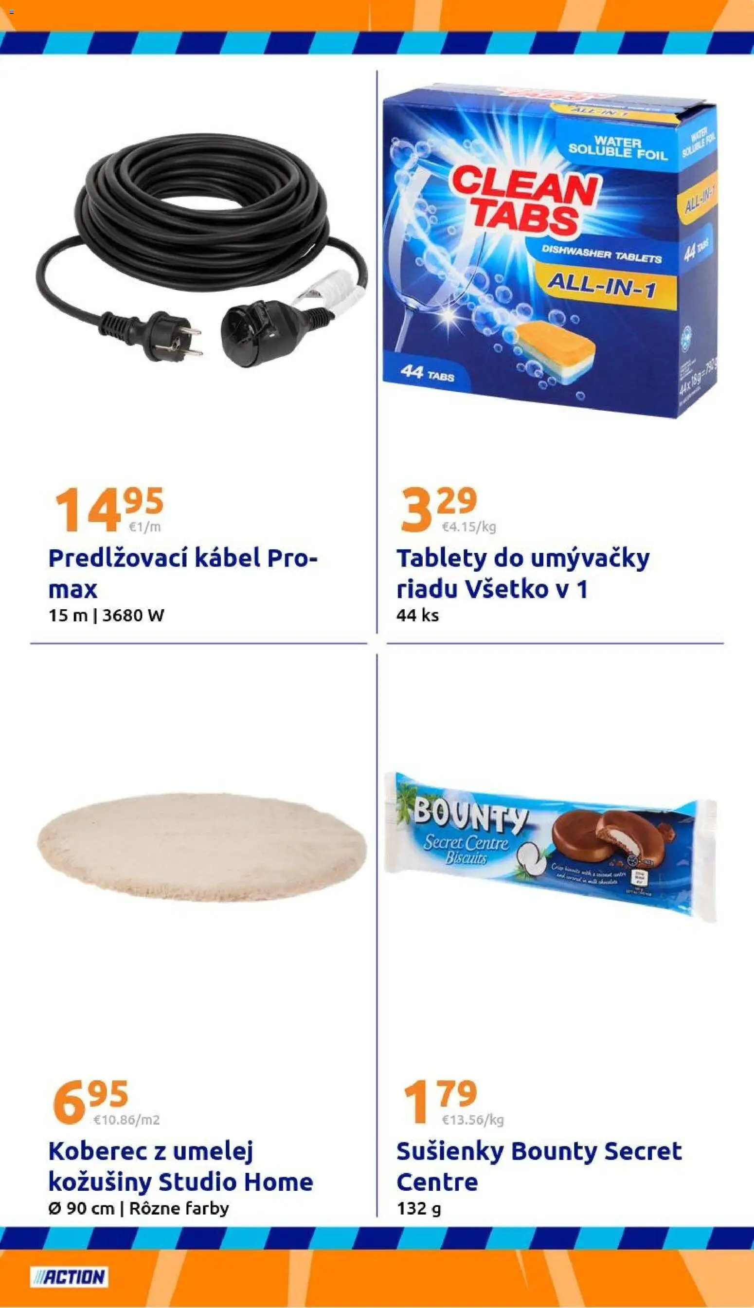 Nové Action akcie – leták je platný od 28.01.2026 | Strana: 27 | Produkty: Koberec, Tablety do umývačky riadu, Kábel
