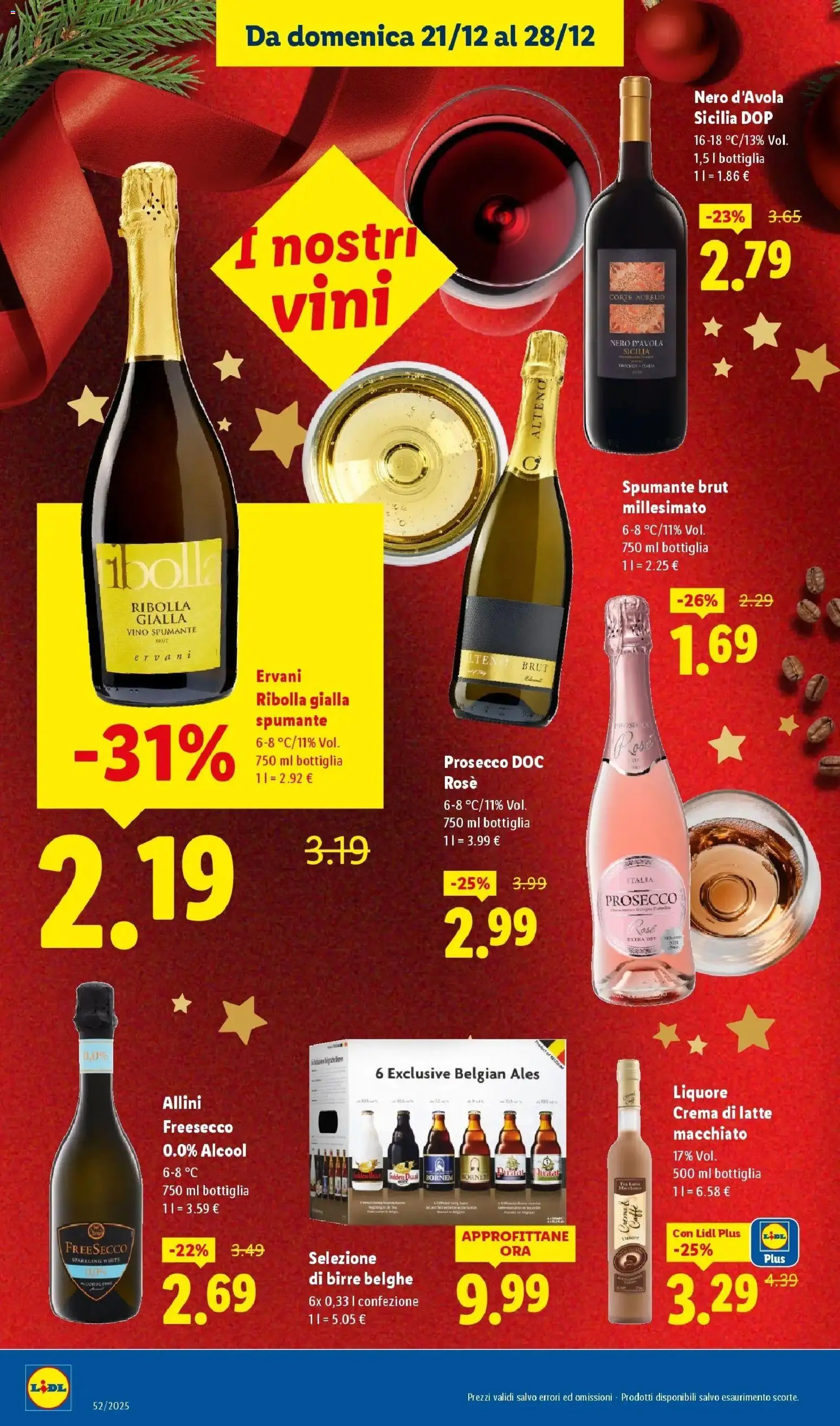 Volantino Lidl del 21.12.2025 | Pagina: 16 | Prodotti: Prosecco, Latte, Vino, Spumante