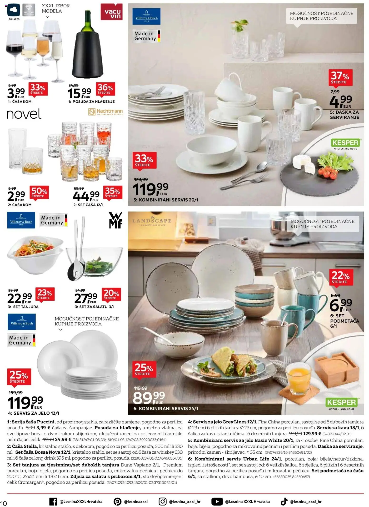 Lesnina katalog | vrijedi od 27.04.2026 | Stranica: 10 | Proizvodi: Set tanjura, Šalica, Zdjela