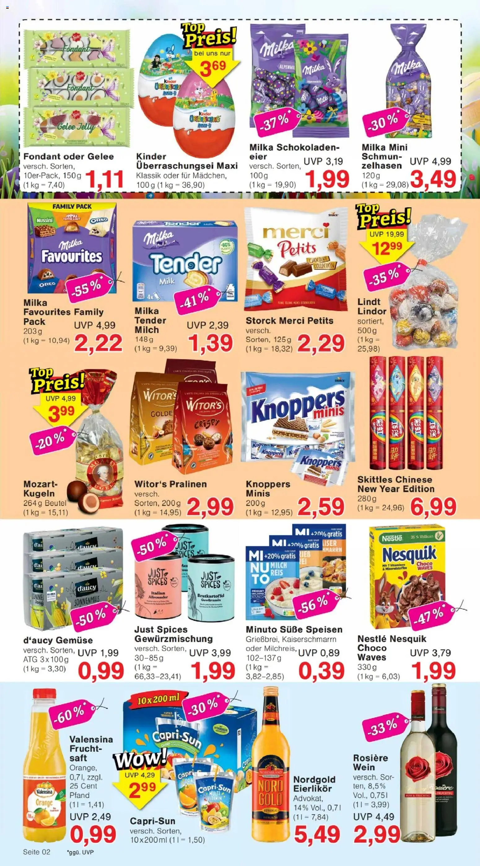 Jawoll Prospekt – gültig ab 02.03.2026 | Seite: 2 | Produkte: Valensina, Knoppers, Saft, Reis
