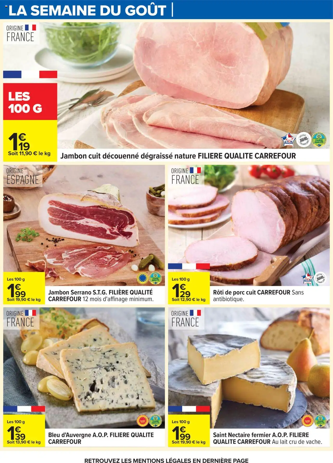 {H1} | Page: 18 | Produits: Jambon serrano, Lait, Jambon, Porc
