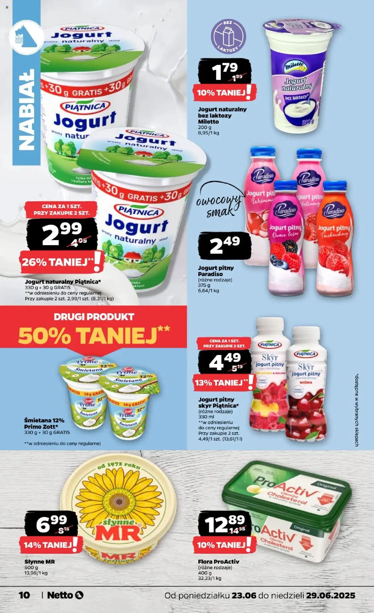 Netto gazetka - Spożywcza od 23.06.2025 | Strona: 10 | Produkty: Skyr piątnica, Jogurt, Owoce, Skyr