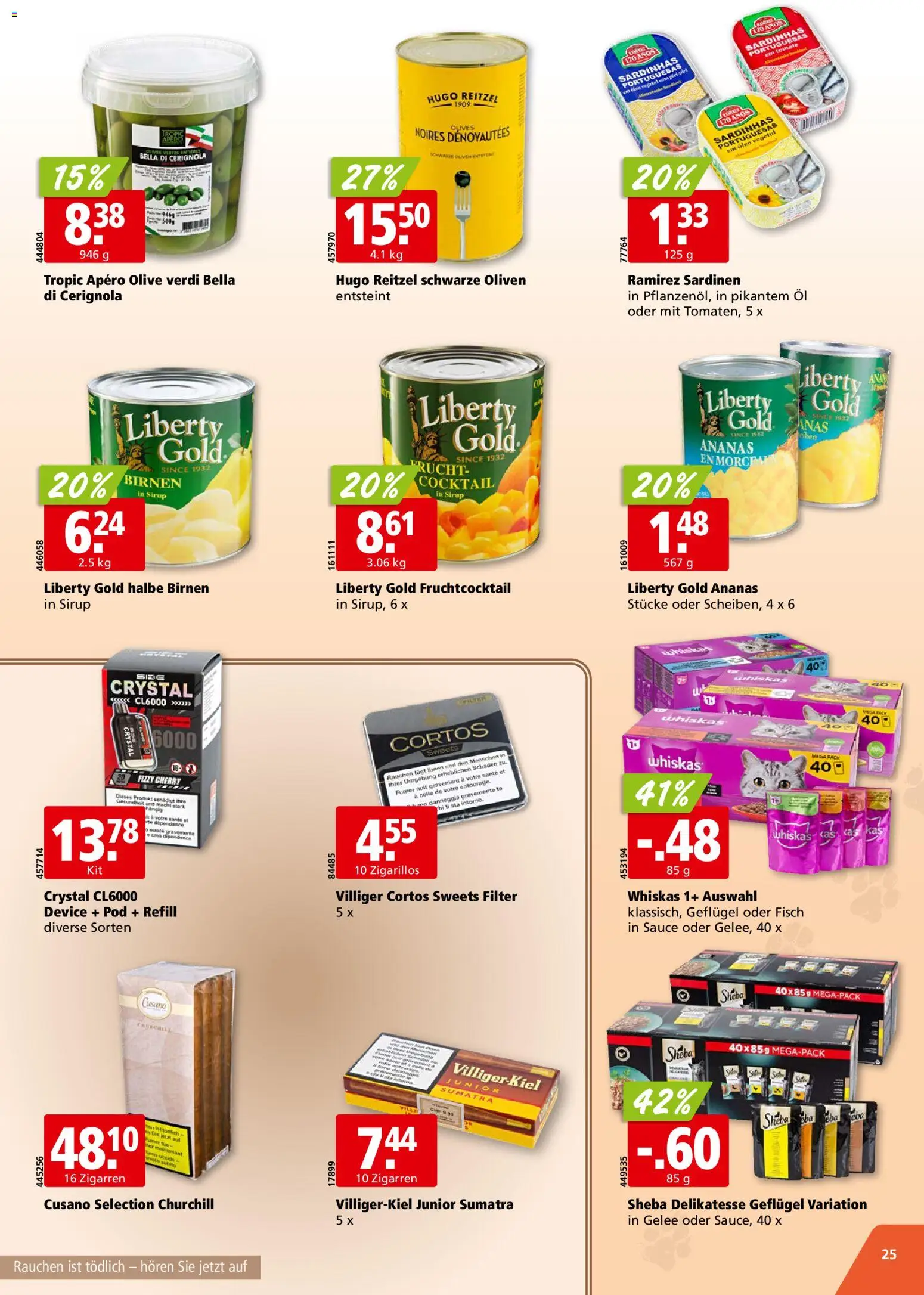 Aligro aktionen Chavannes, Matran, Genf, Sitten – gültig ab 23.03.2026 | Seite: 25 | Produkte: Sirup, Öl, Fisch, Ananas