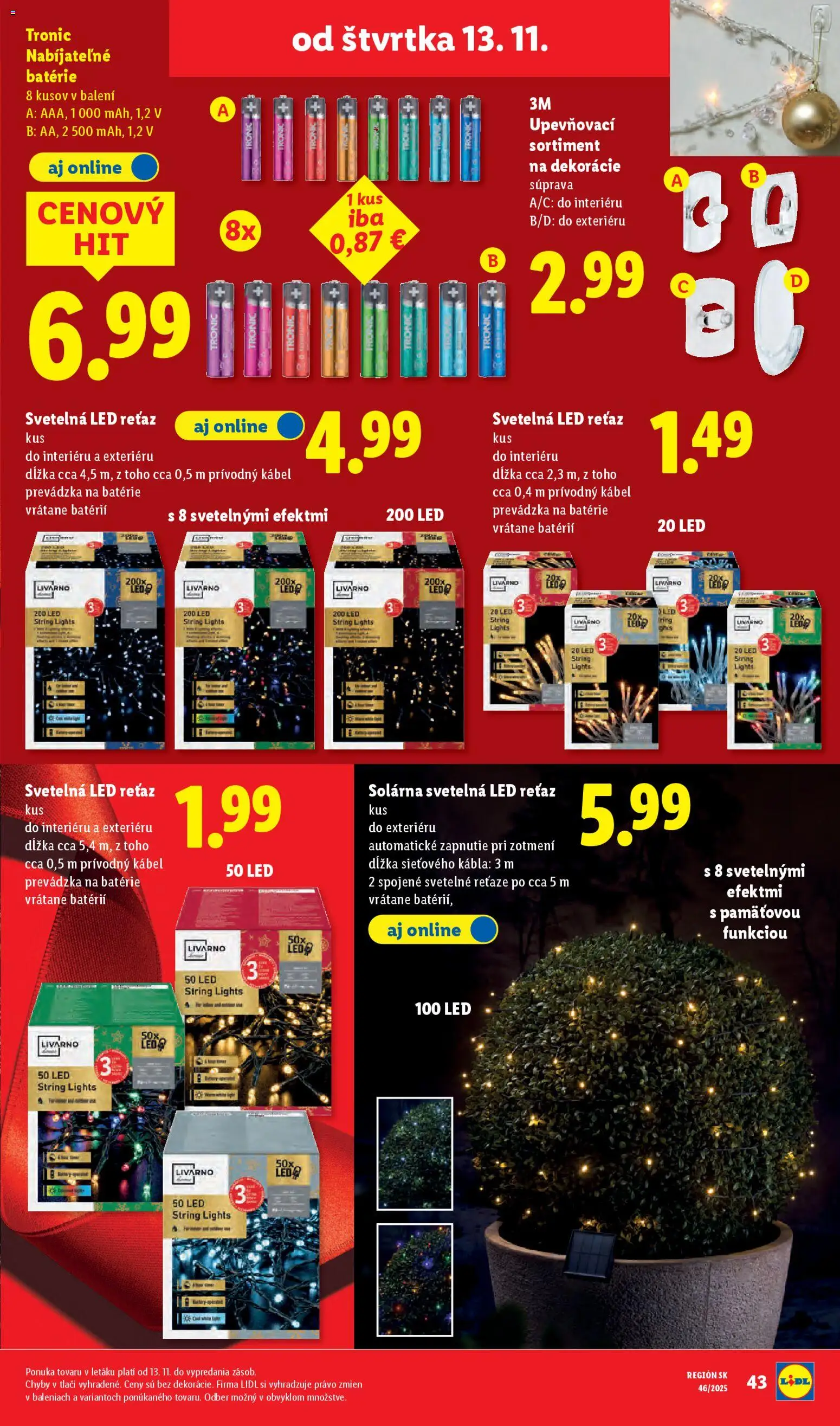 Nové Lidl akcie – leták je platný od 13.11.2025 | Strana: 39 | Produkty: Led, Kábel