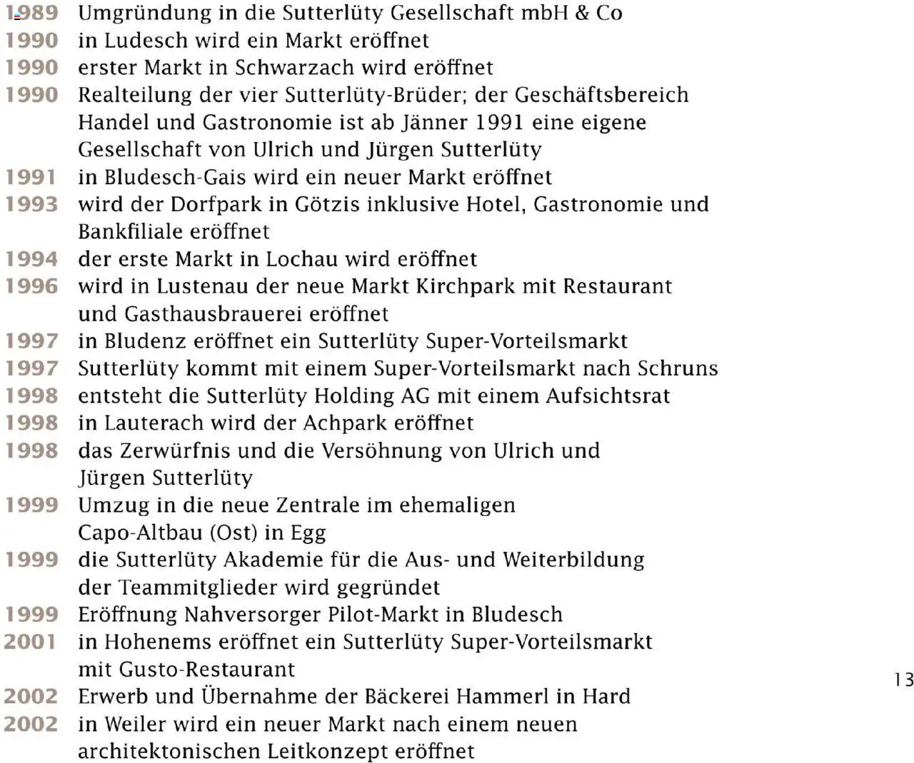 Sutterlüty Unsere Chronik gültig ab 01.08.2025 | Seite: 13 | Produkte: Bäckerei