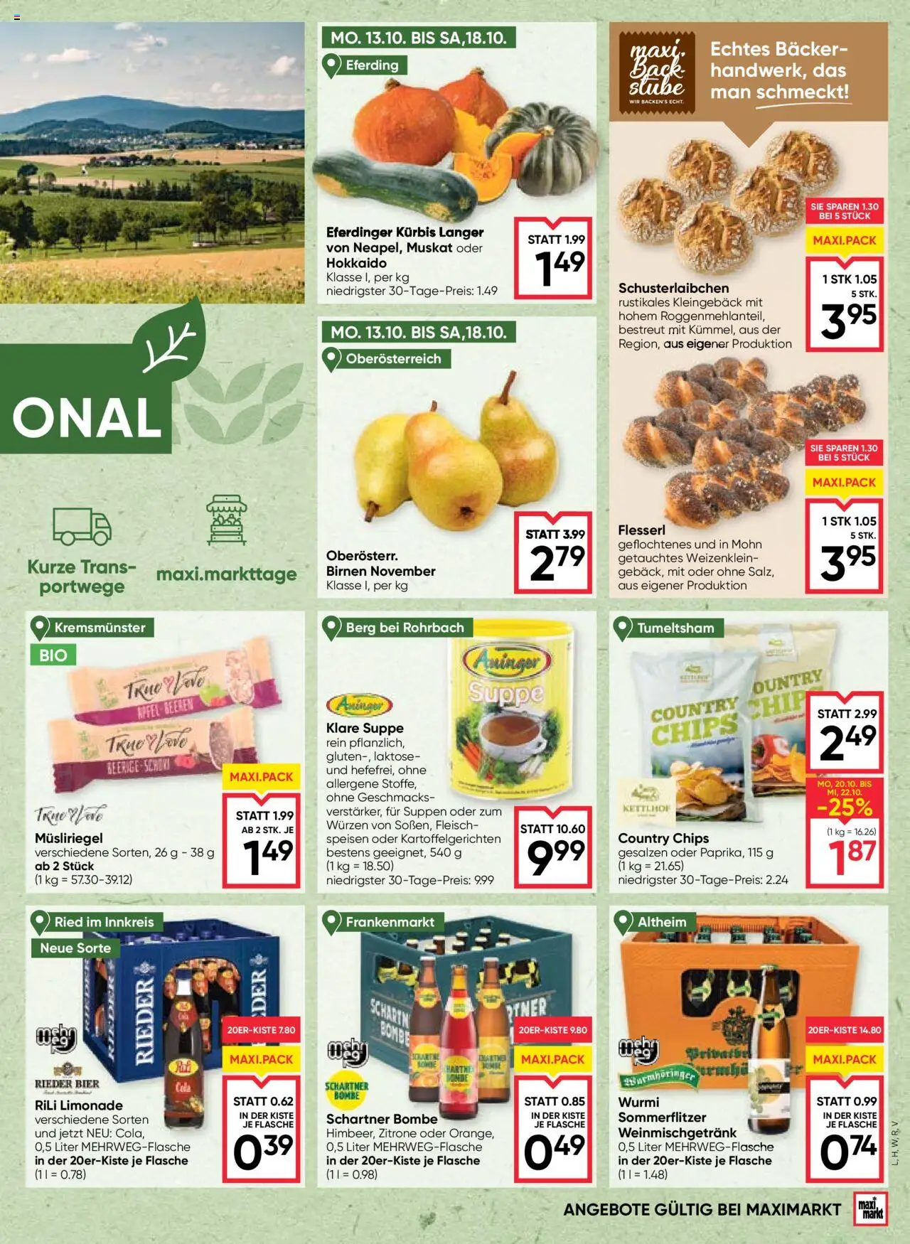 Maximarkt Flugblatt gültig ab 16.10.2025 | Seite: 7 | Produkte: Chips, Zitrone, Bier, Äpfel