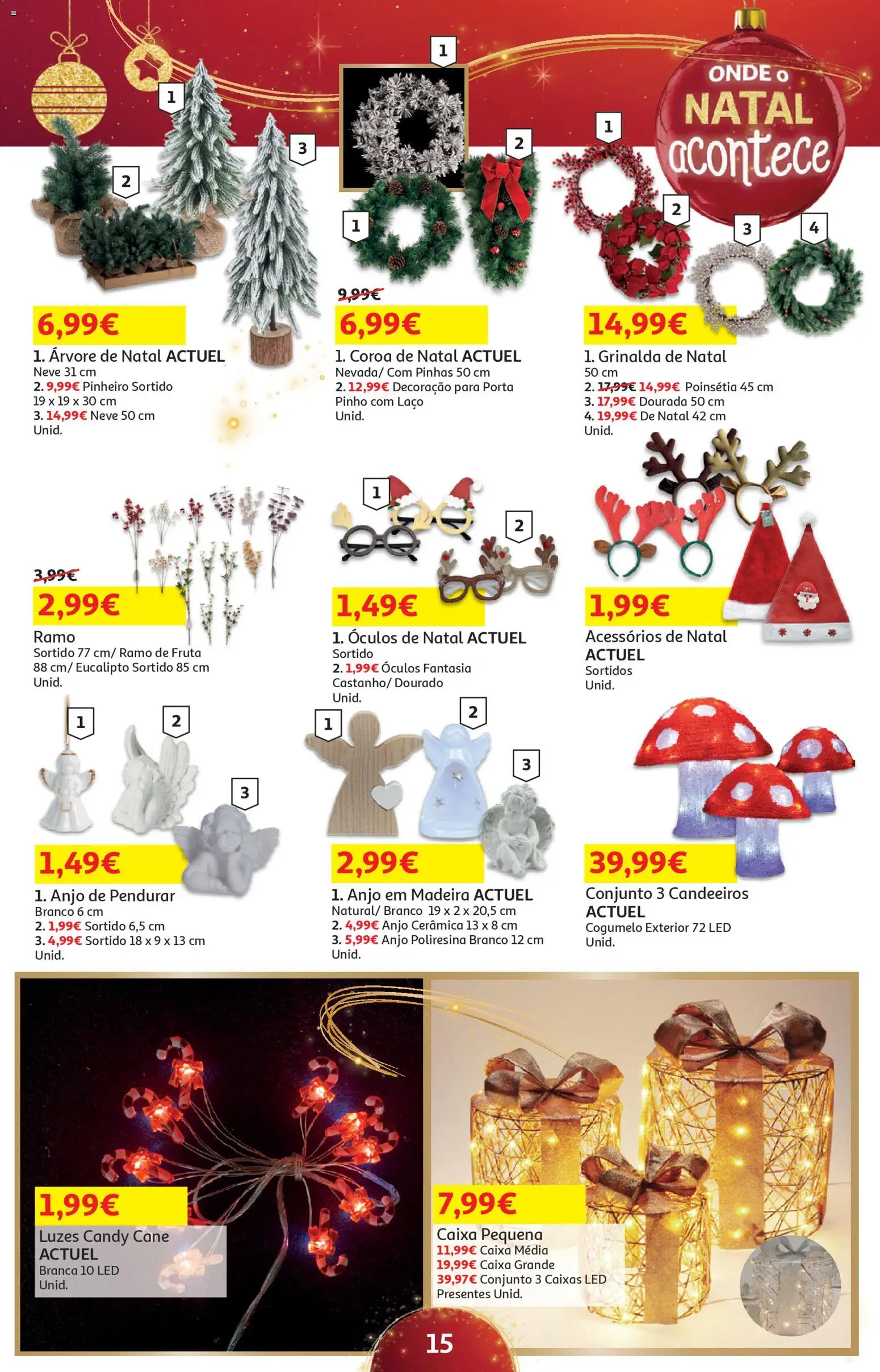 Auchan - Presentes │ válido de 18.11.2025 | Página: 15 | Produtos: Dourada, Óculos, Árvore de natal, Caixa