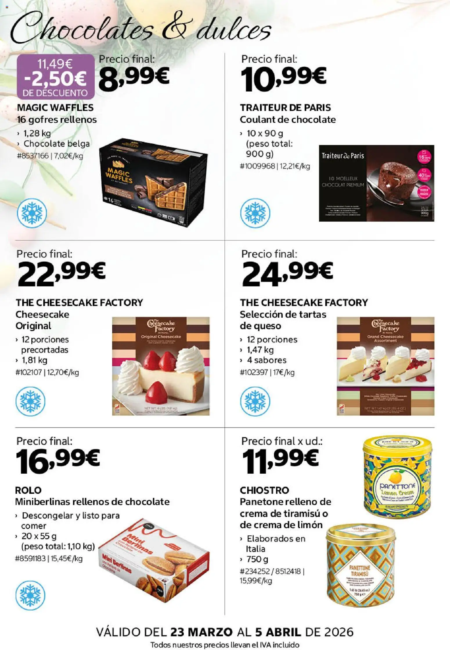 Costco catálogo │ válido desde el 23.03.2026 | Página: 4 | Productos: Queso, Chocolate, Crema, Peso