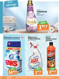 Studenac katalog | vrijedi od 13.08.2025 | Stranica: 56 | Proizvodi: Omekšivač, Deterdžent, Violeta, Ajax