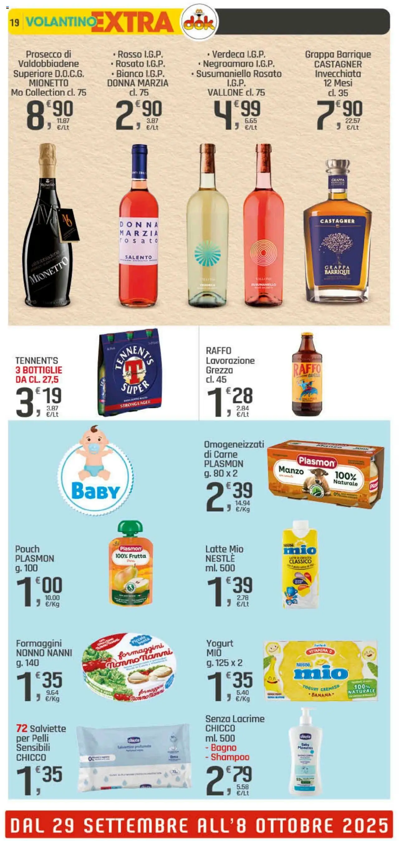 Volantino DOK del 25.09.2025 | Pagina: 19 | Prodotti: Shampoo, Yogurt, Frutta, Grappa