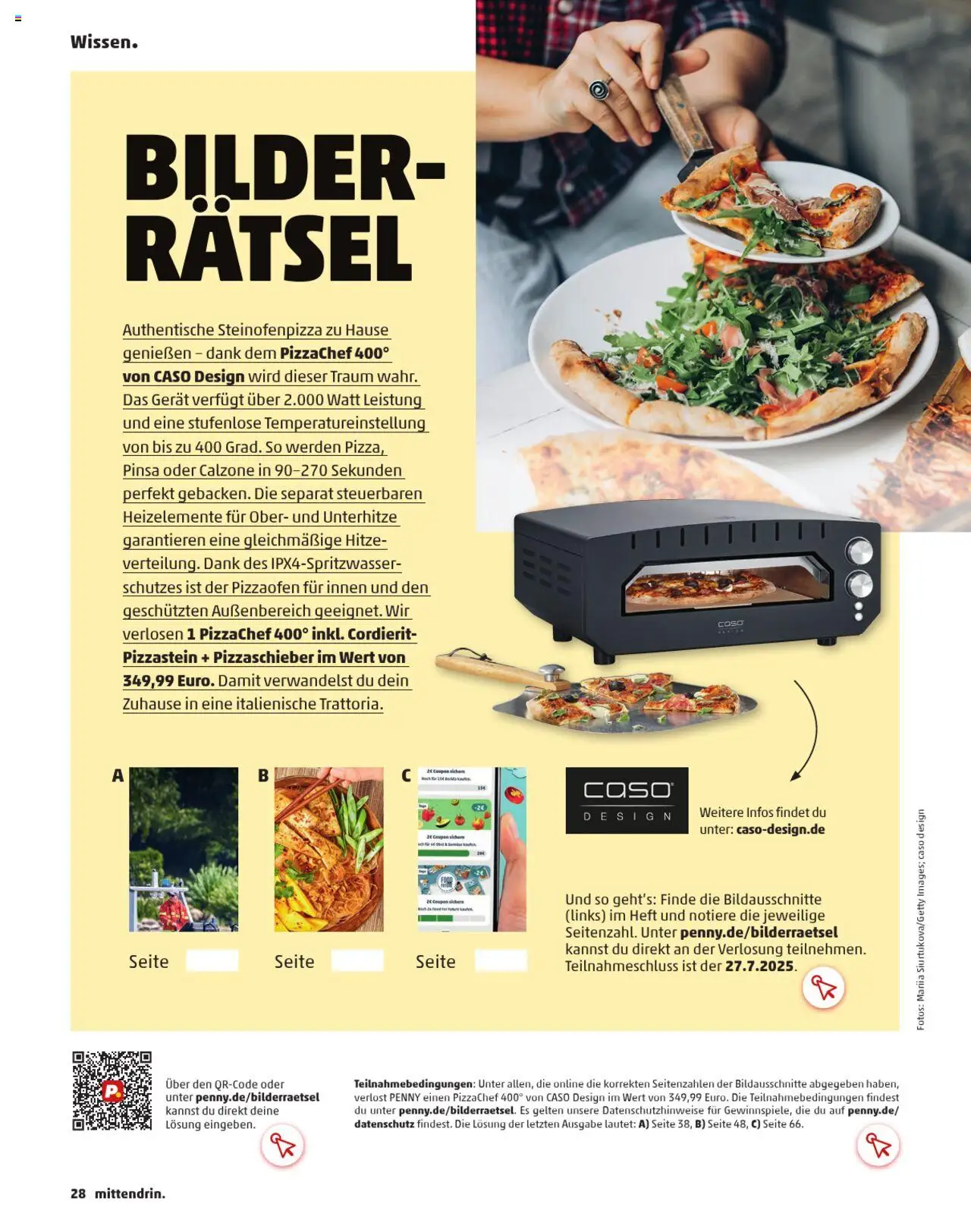 Penny  Kundenmagazin Sommer - gültig ab dem 13.06.2025 | Seite: 28 | Produkte: Bilder, Pizza