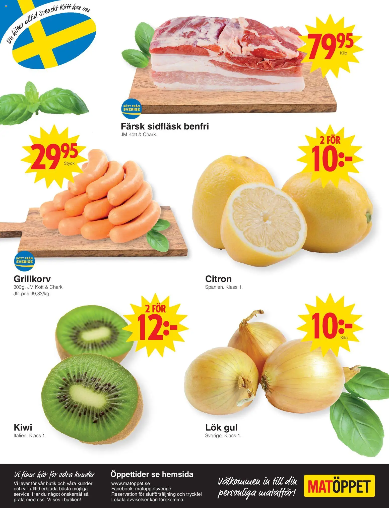 Matöppet reklamblad aktuell från 19.01.2026 | Sida: 4 | Produkter: Grillkorv, Kiwi, Citron