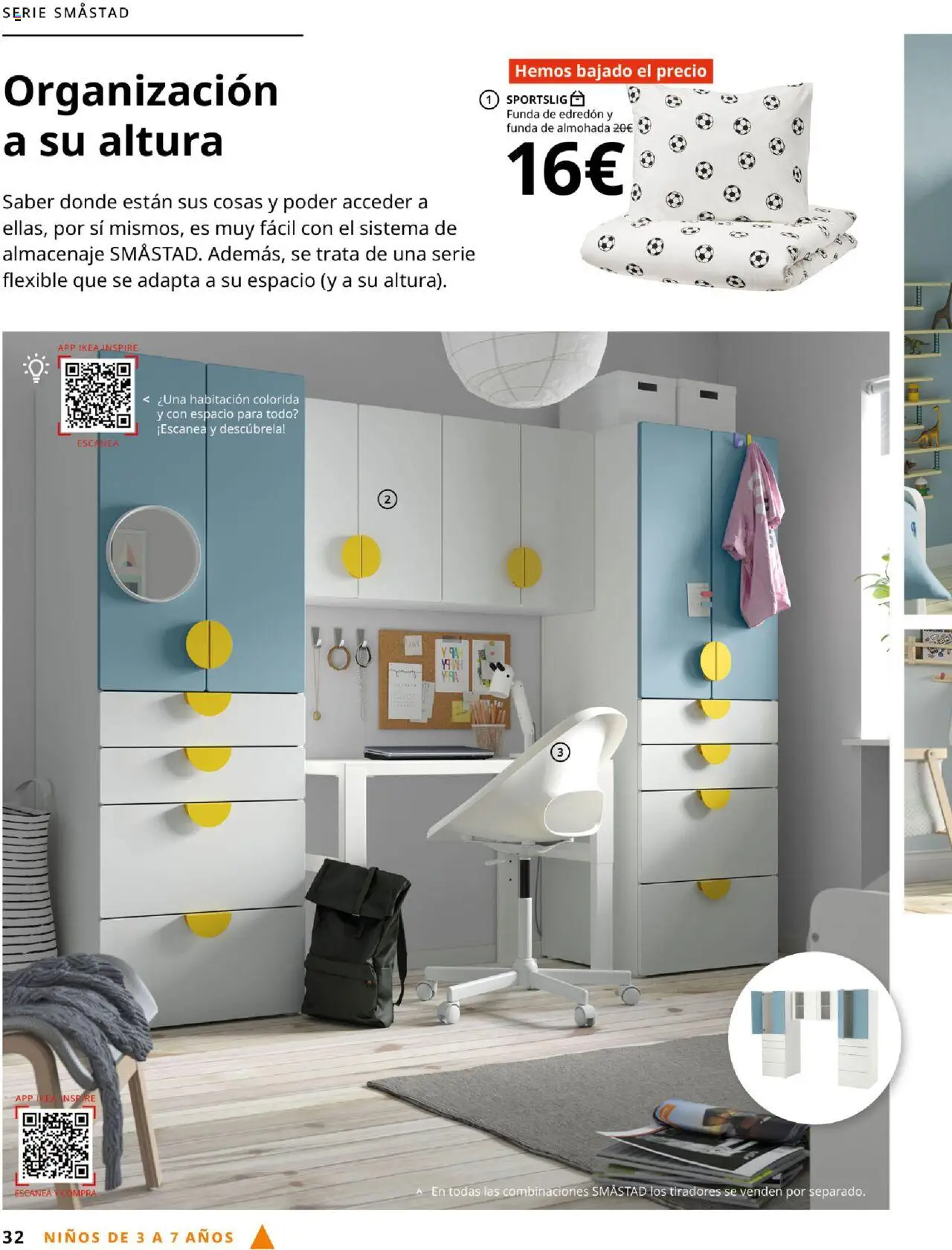 Catálogo IKEA y los niños │ válido desde el 04.02.2025 | Página: 32 | Productos: Edredón, Funda, Almohada, Almacenaje