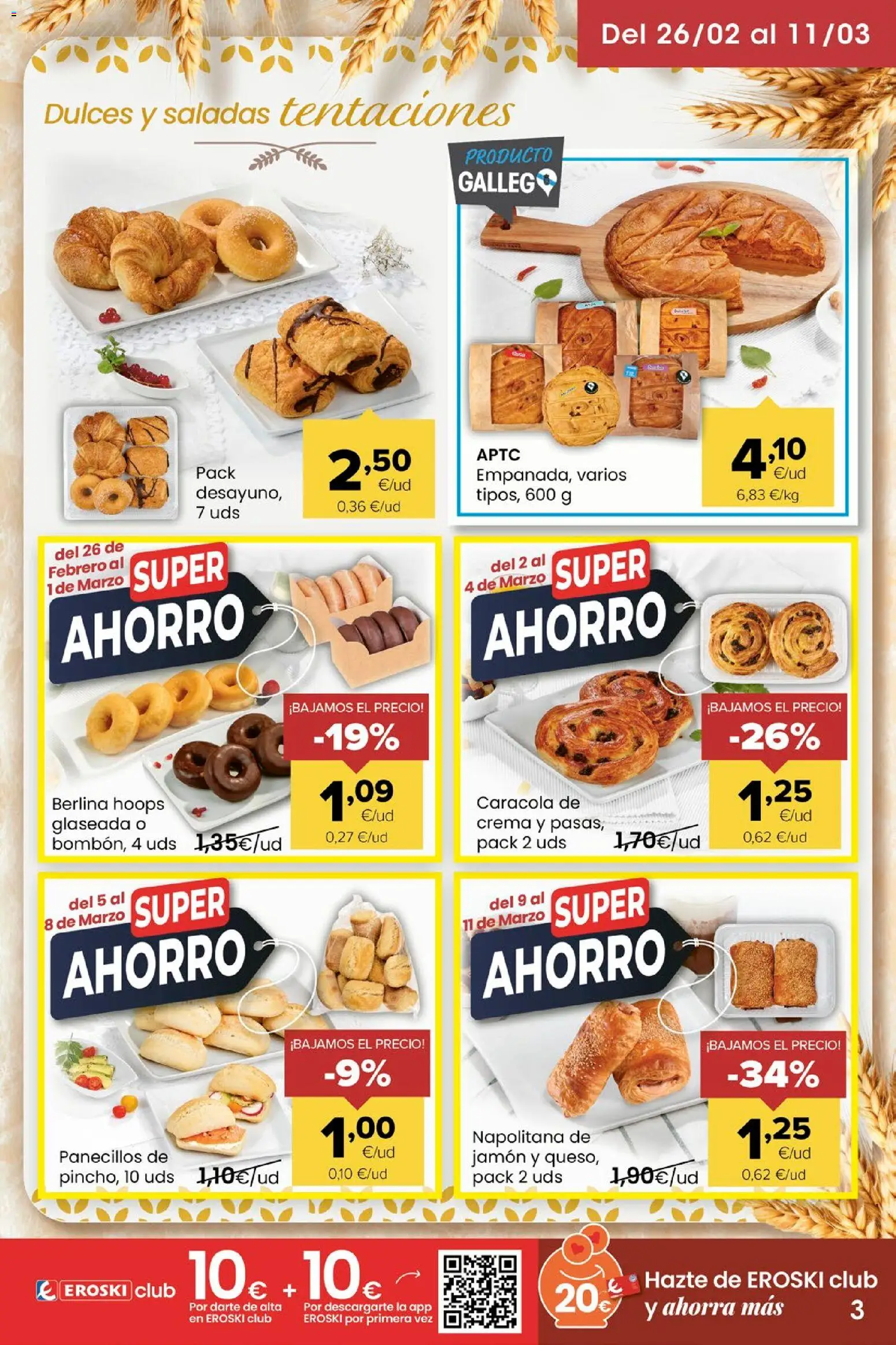 Eroski folleto │ válido desde el 26.02.2026 | Página: 3 | Productos: Jamón, Crema