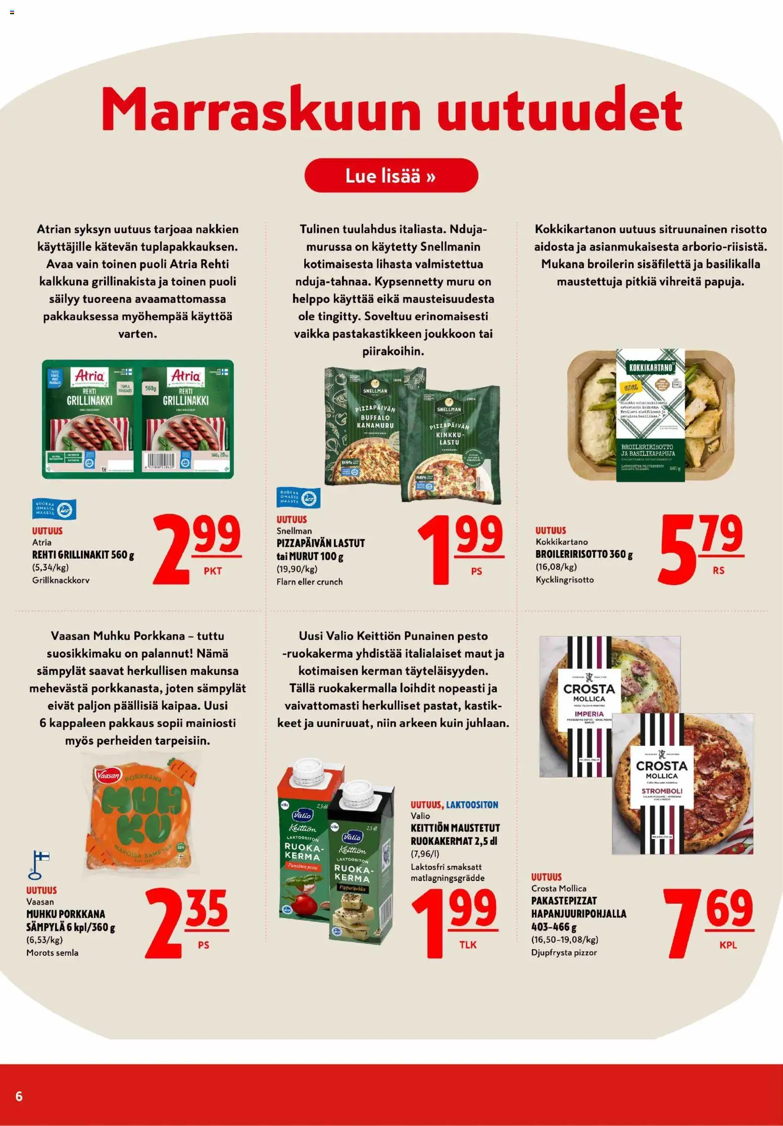 K-Citymarket tarjoukset – voimassa 27.10.2025 alkaen | Sivu: 6 | Tuotteet: Pesto, Kinkku, Kerma, Punainen pesto